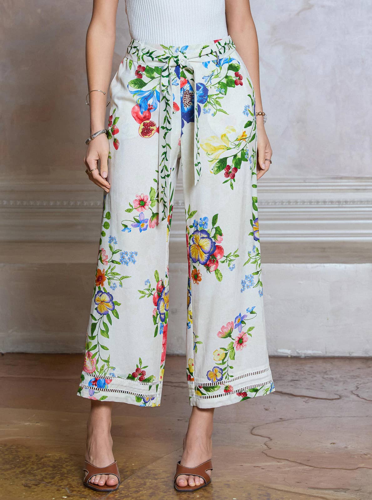 Floral Printed Wide Leg Pants