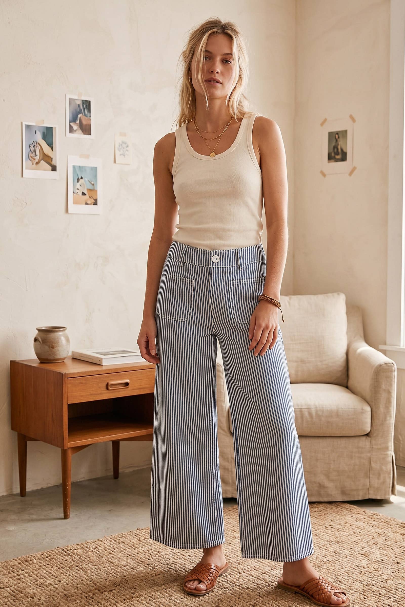 Striped Wide Leg Pants