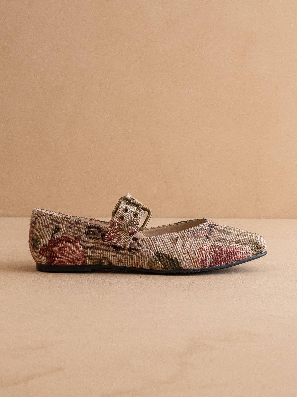 The Soho | Mauve Tapestry Ballet Fall Flat with Buckle
