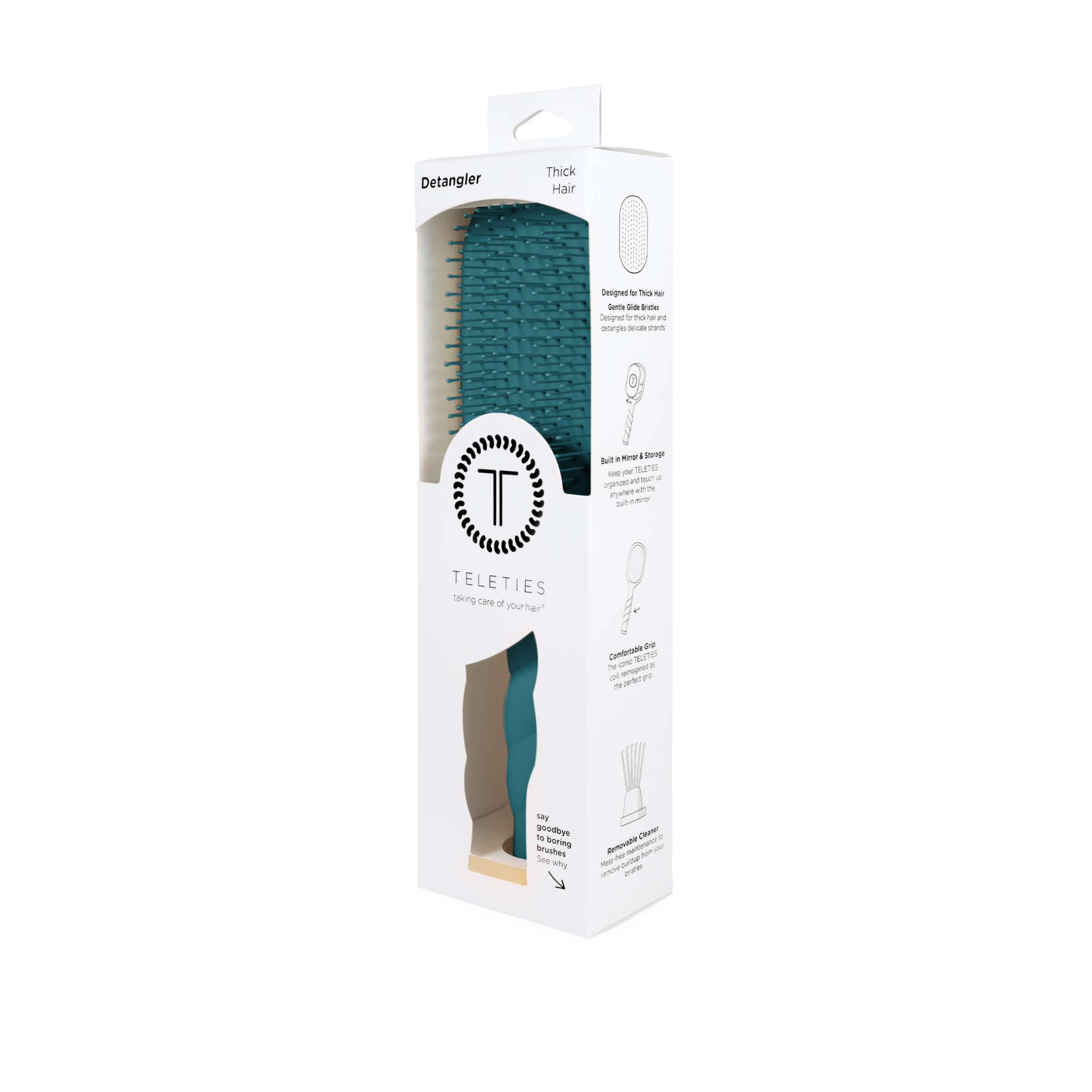 Detangler Hair Brush for Thick Hair - Teal With It