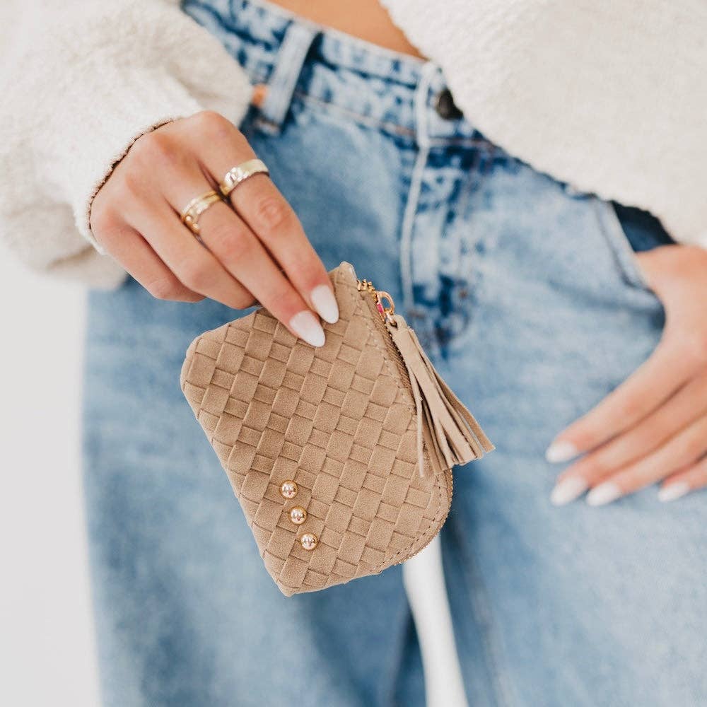 Suede Paris Card Wallet