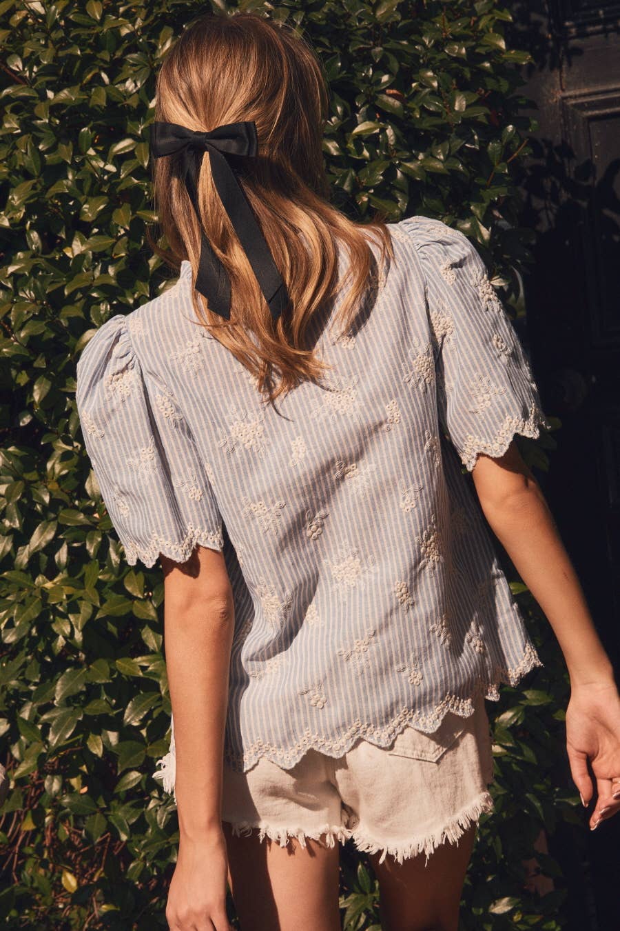 Embroidered Short-sleeve Blouse