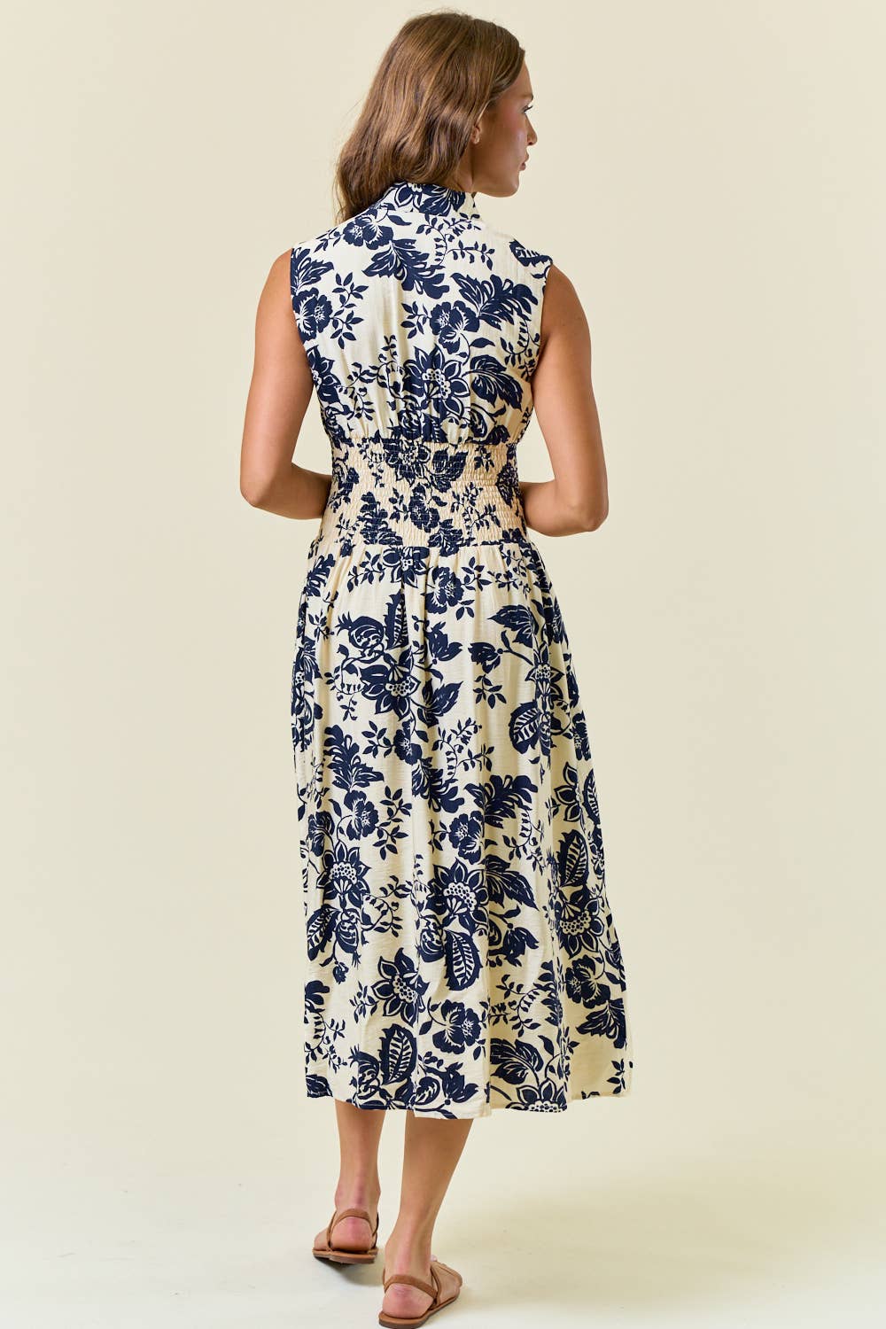 PAISLEY ZIP FRONT MIDI DRESS