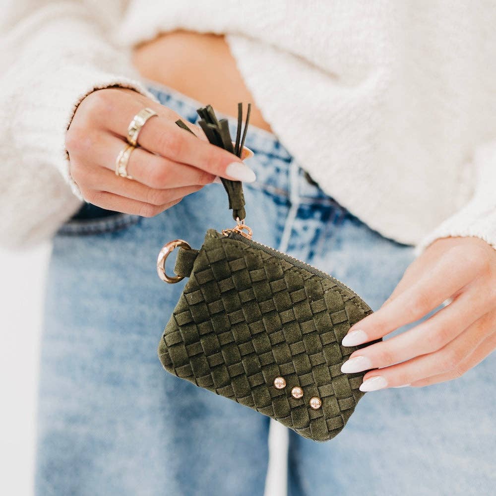 Suede Paris Card Wallet