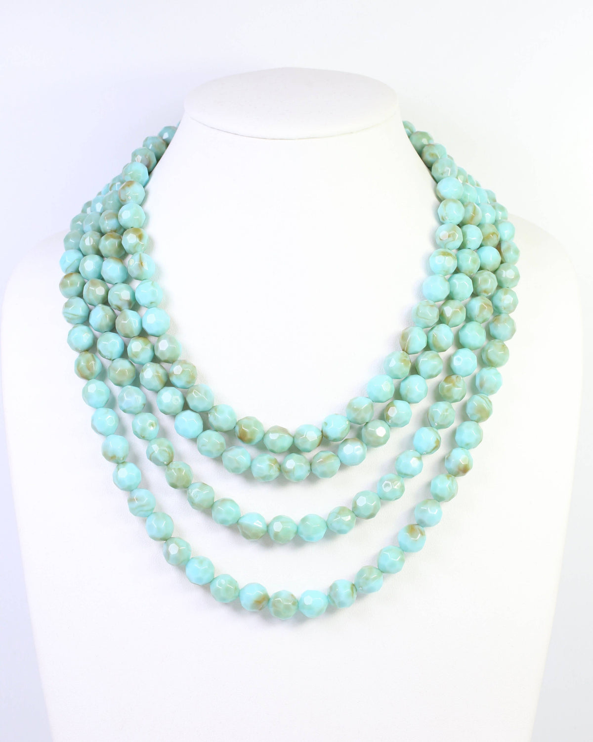 Mariam Beaded Layered Buckle Necklace Turquoise