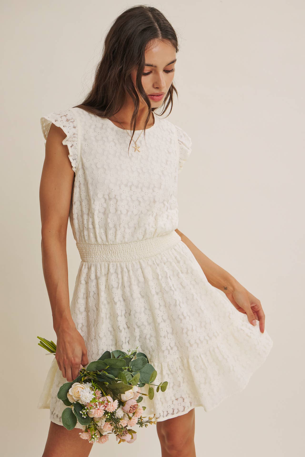 DELICATE LACE MINI DRESS