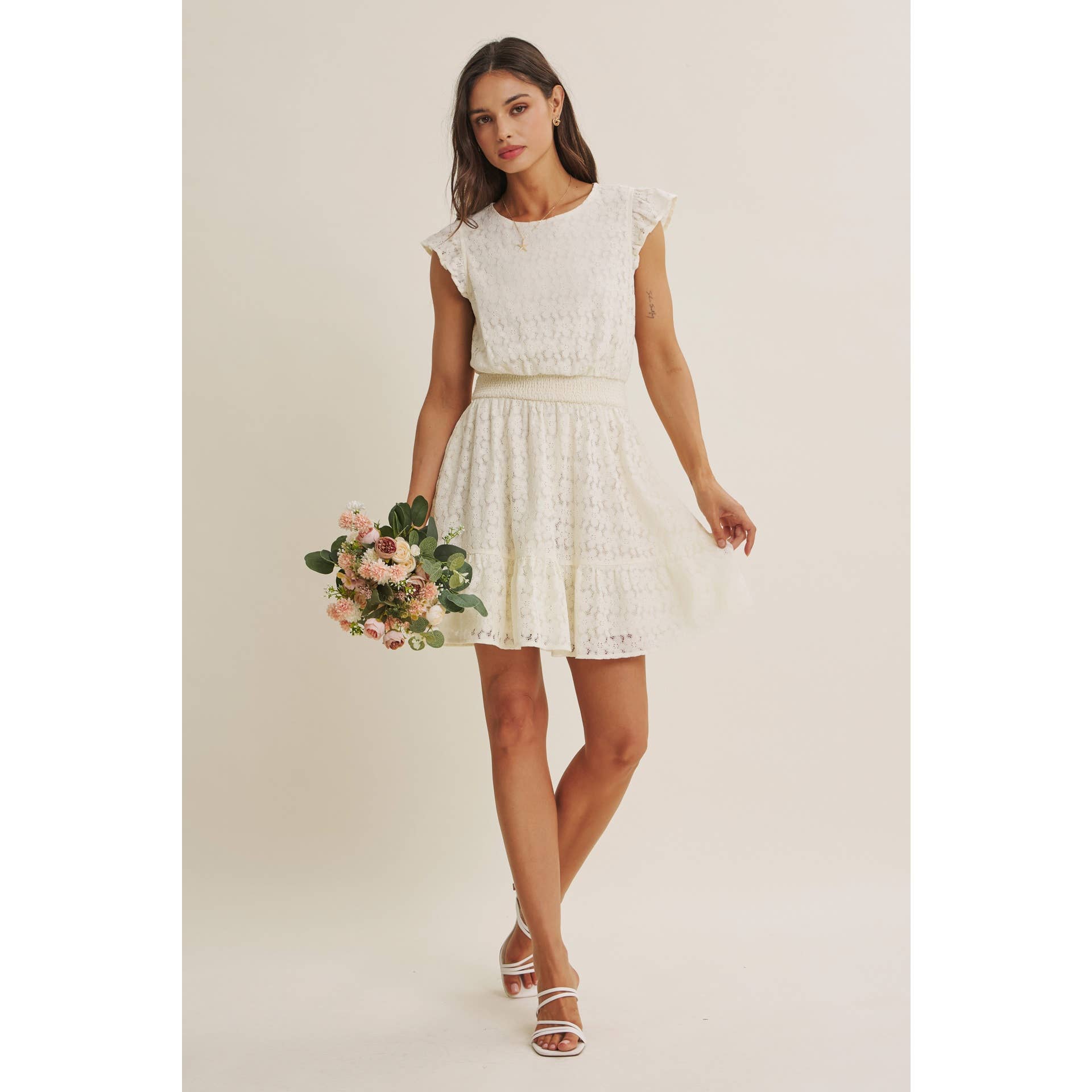 DELICATE LACE MINI DRESS