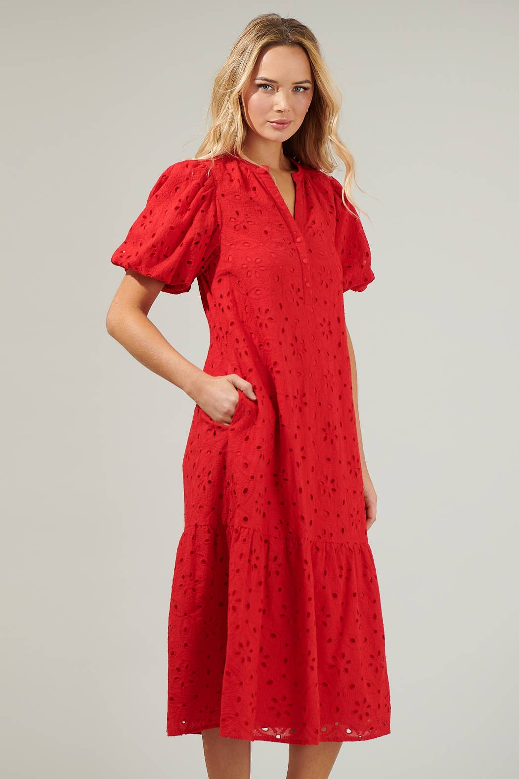 Villa Nova Eyelet Midi Dress