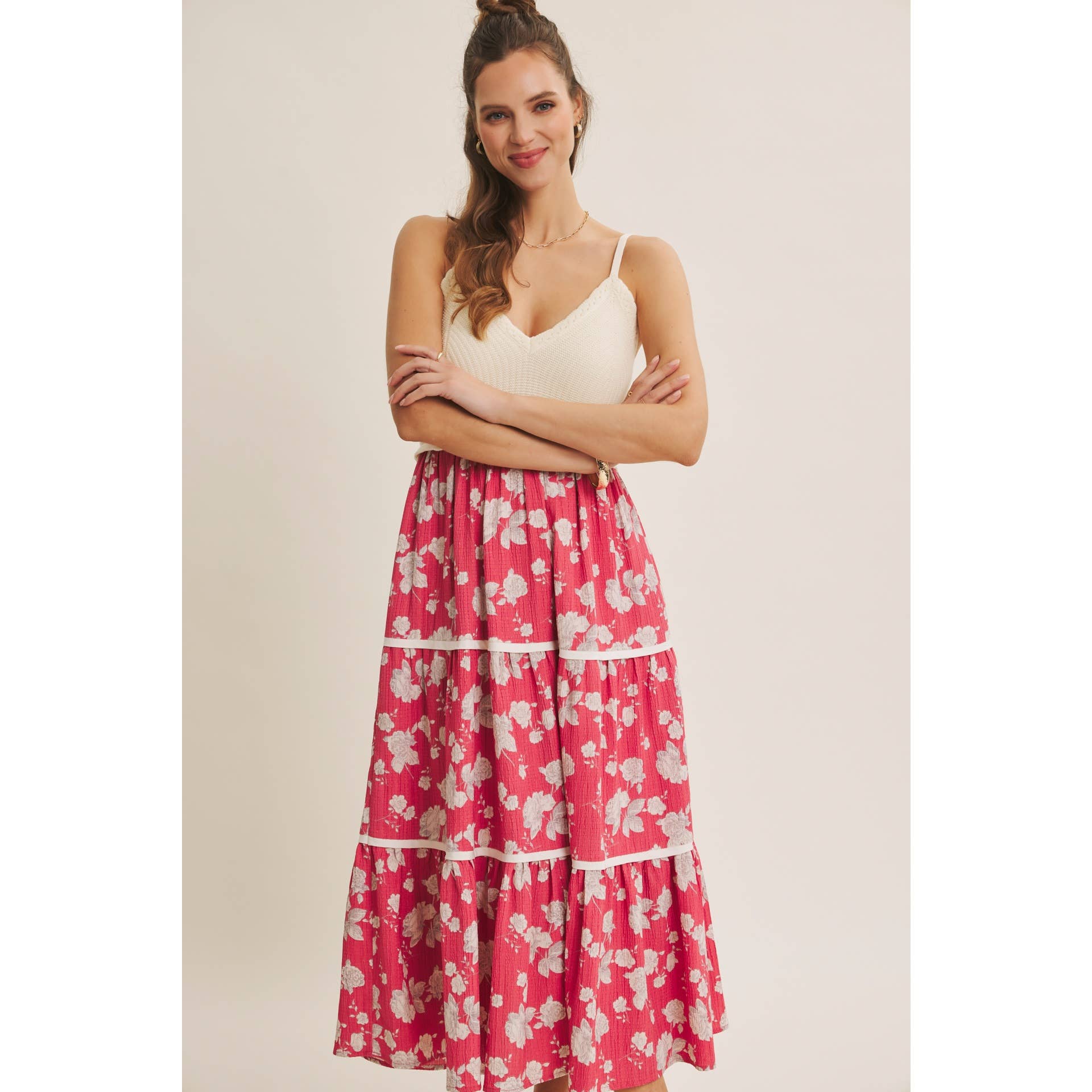 FLOWY FLORAL MIDI DRESS