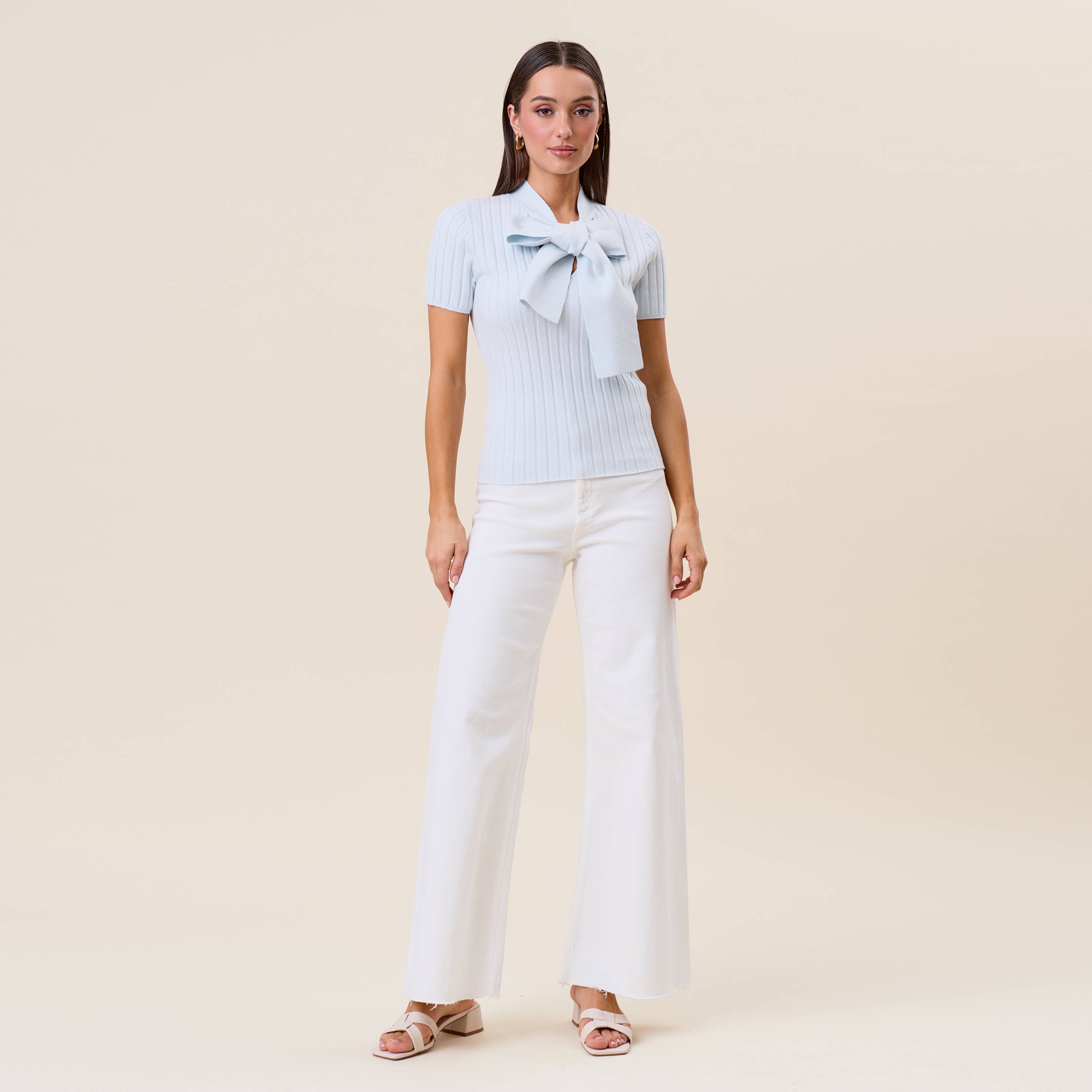 Tie Neck Knit Top