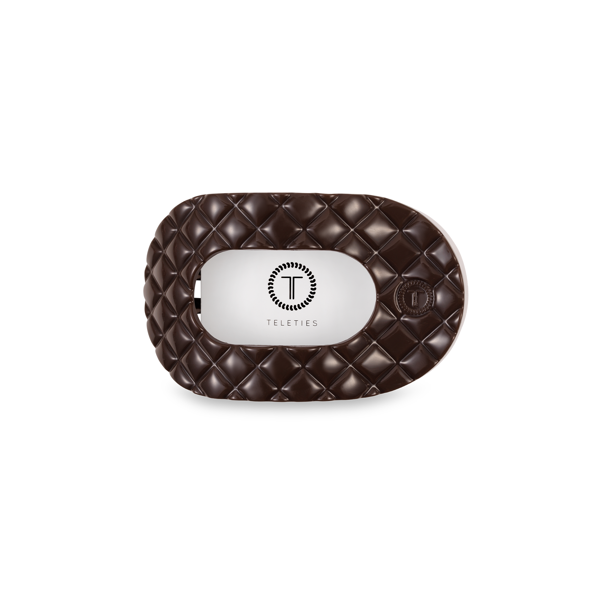 Flat Round Hair Clip | Small | Truly Taupe Quilted