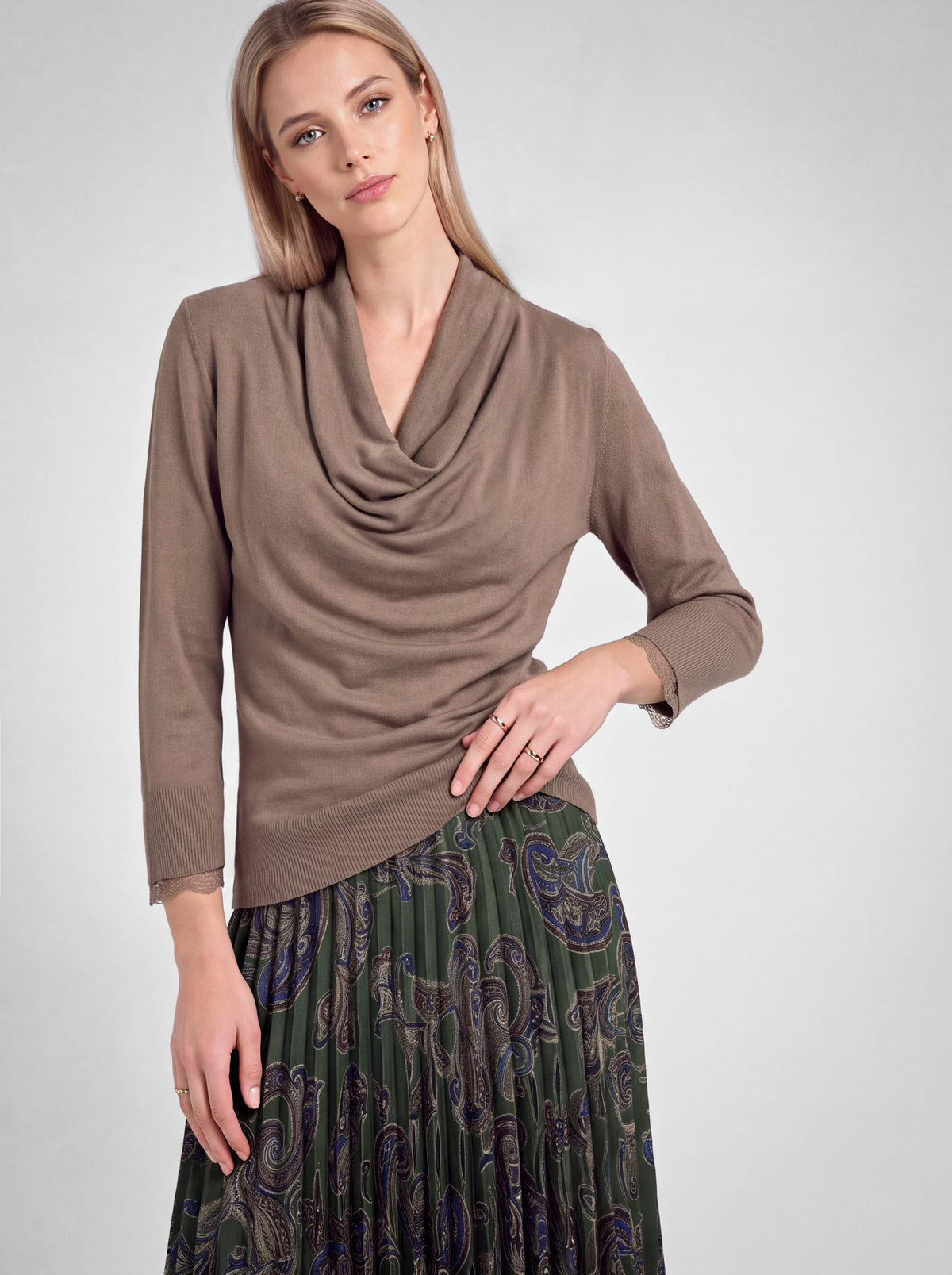 Cowl-neck Knit Sweater