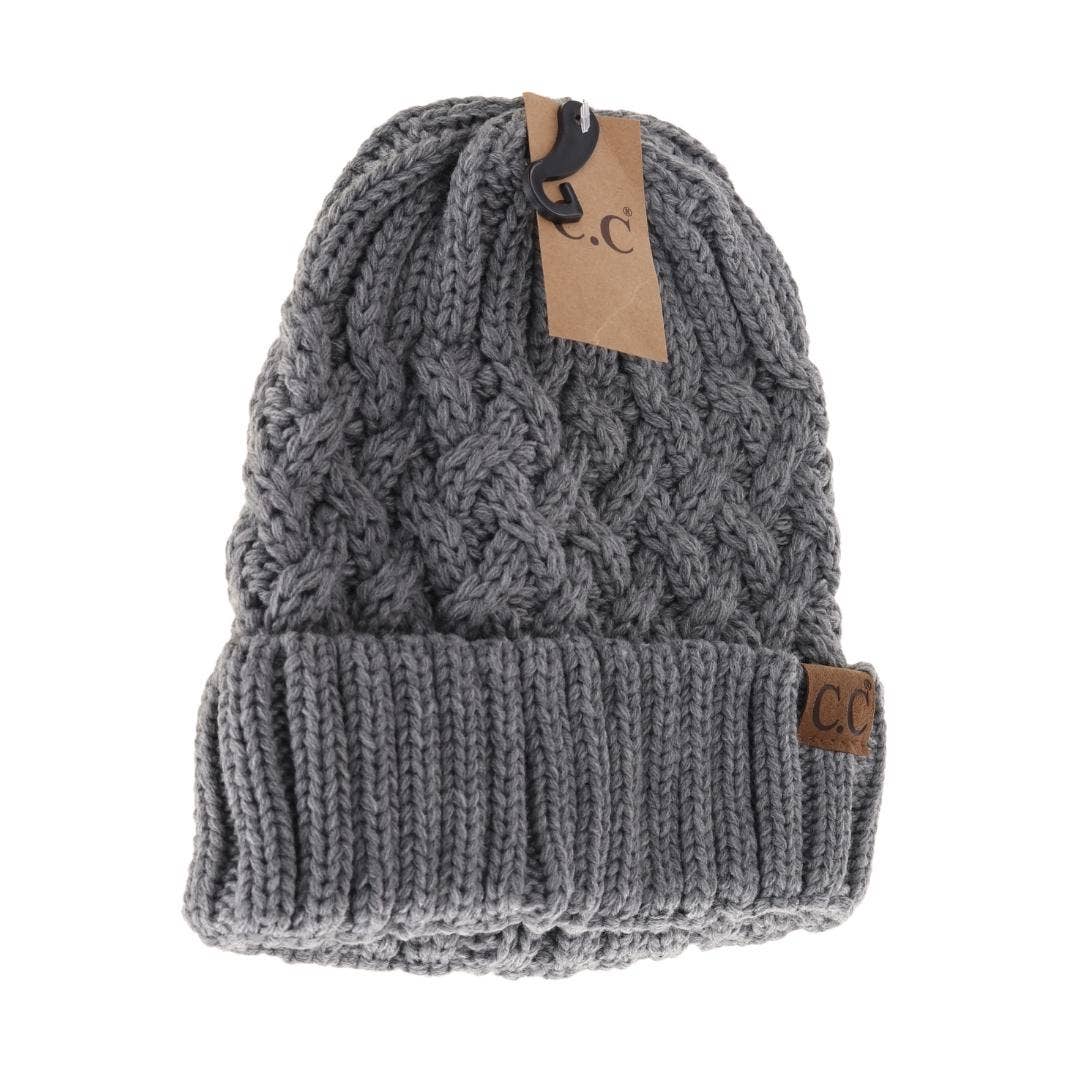 Lattice Knit Cuff Beanie