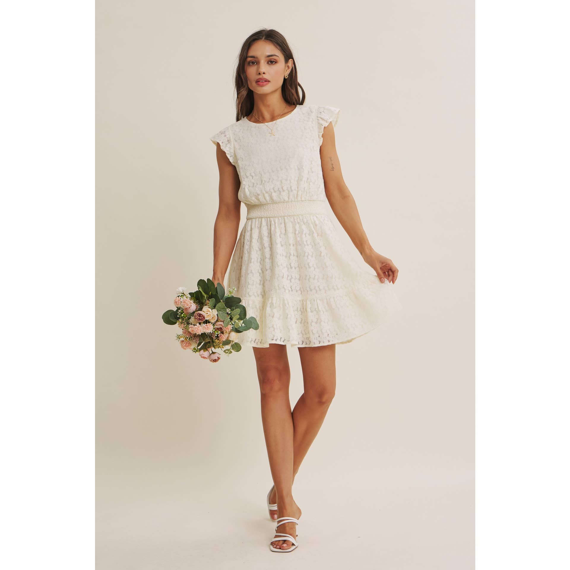 DELICATE LACE MINI DRESS