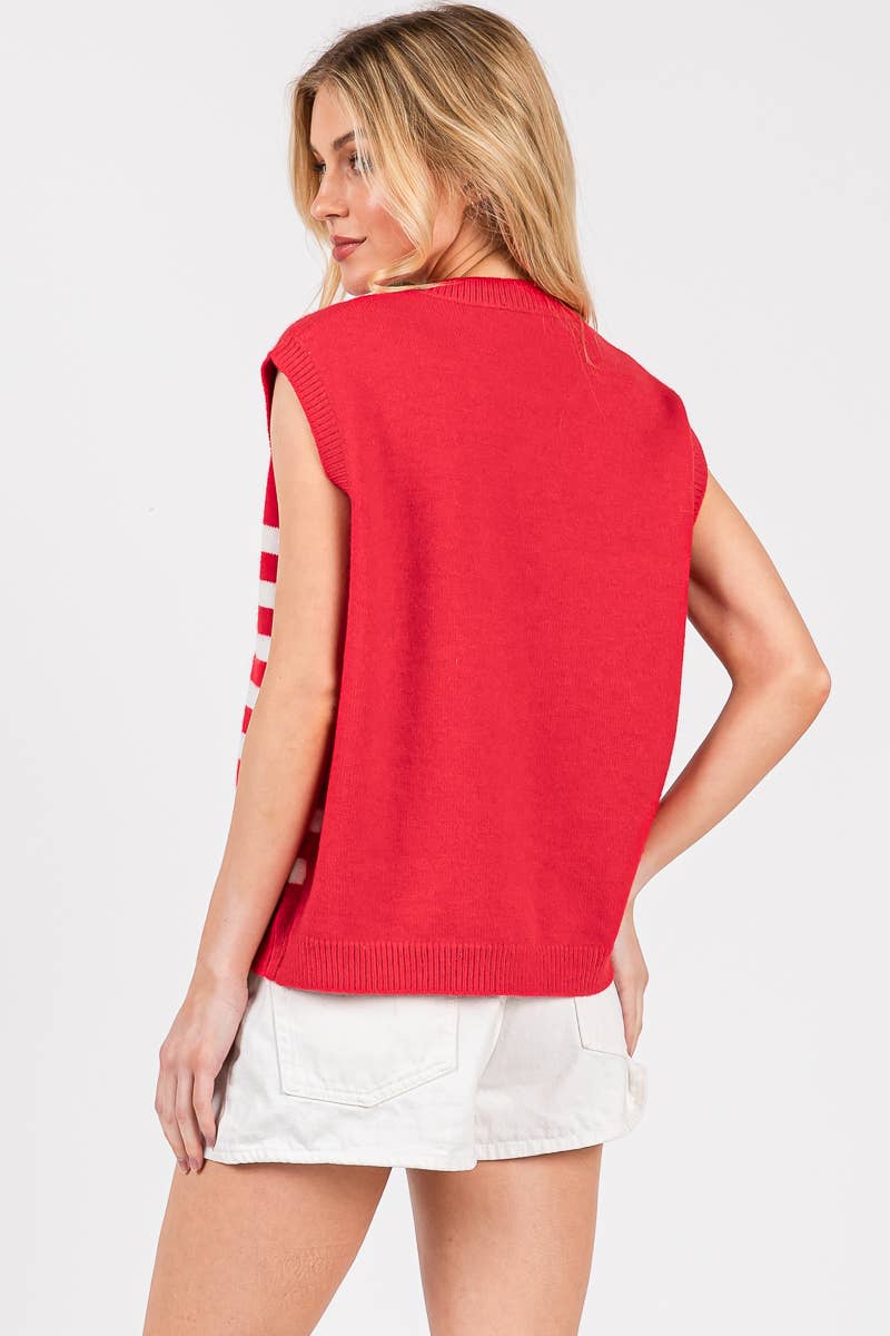 AMERICAN FLAG SWEATER VEST