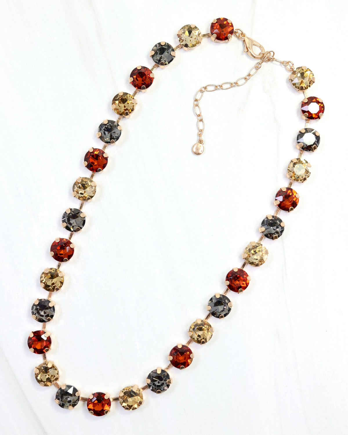 Andi Rhinestone Necklace Topaz Dark