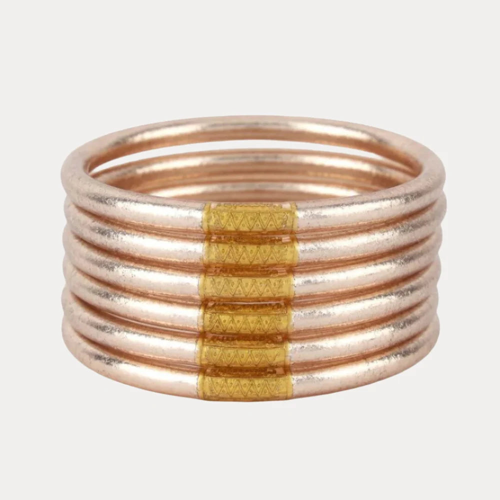 Champagne All Weather Bangles® (Set of 6) - Serenity Prayer