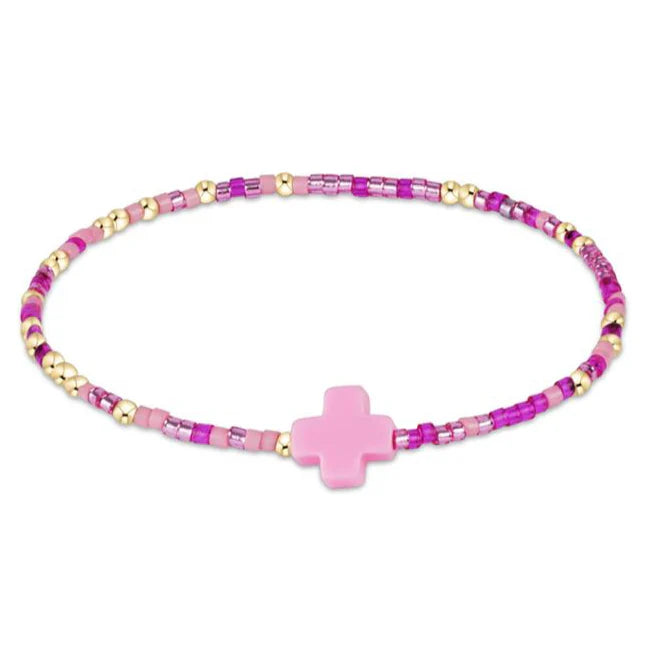 egirl Hope Unwritten Signature Cross Bracelet - Back to the fuschsia