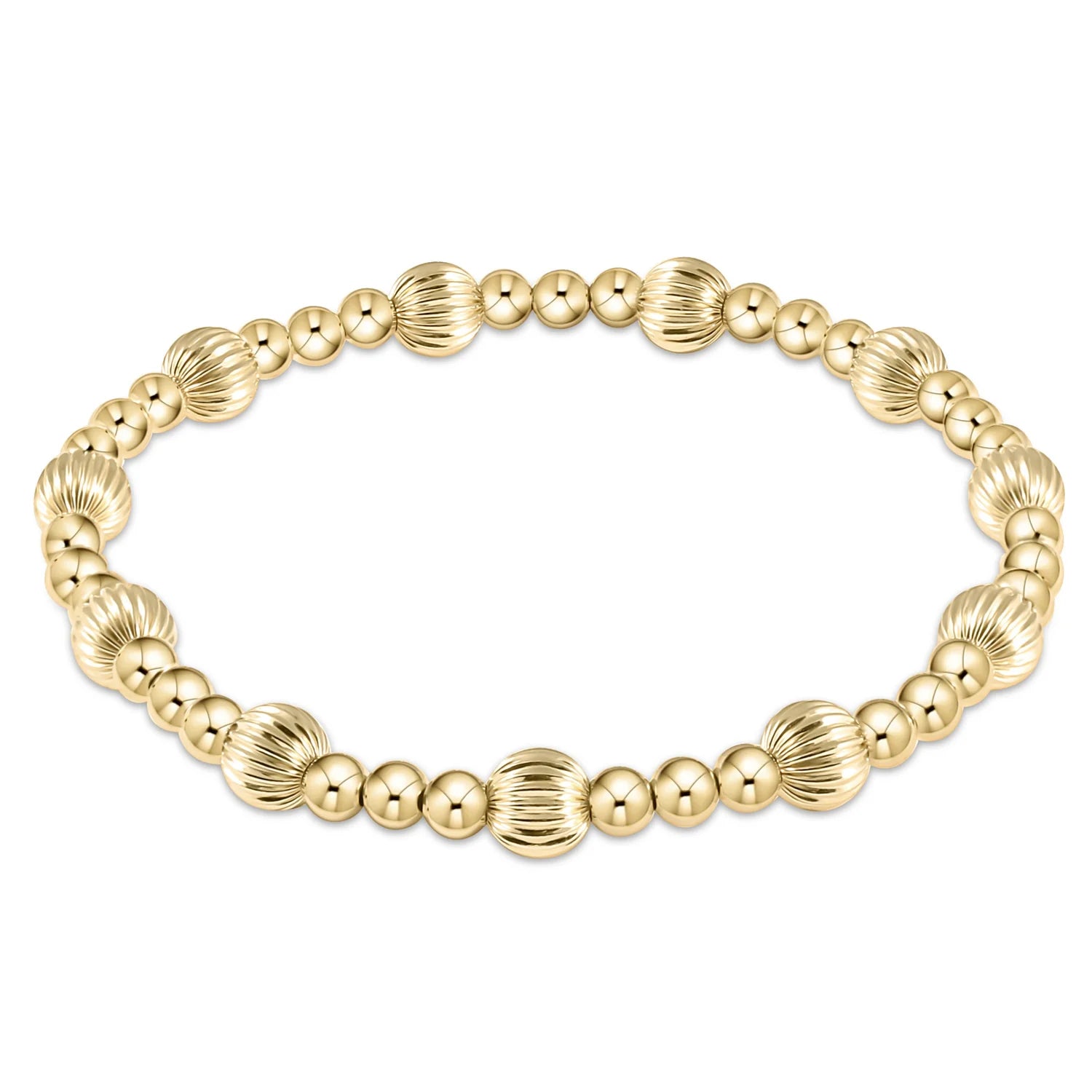 Dignity Sincerity Pattern 6mm  Bead Bracelet - Gold