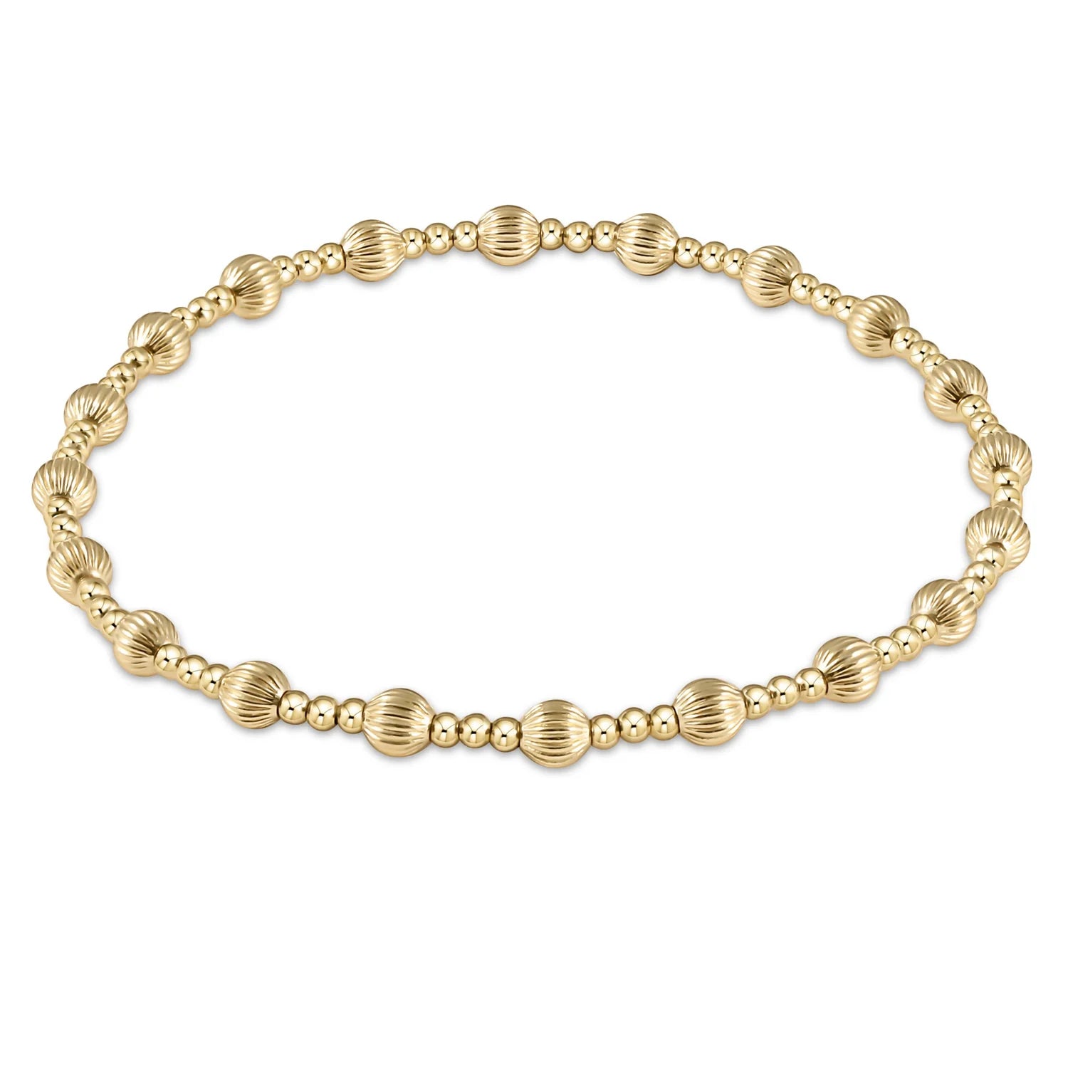 Dignity Sincerity Pattern 5mm  Bead Bracelet - Gold