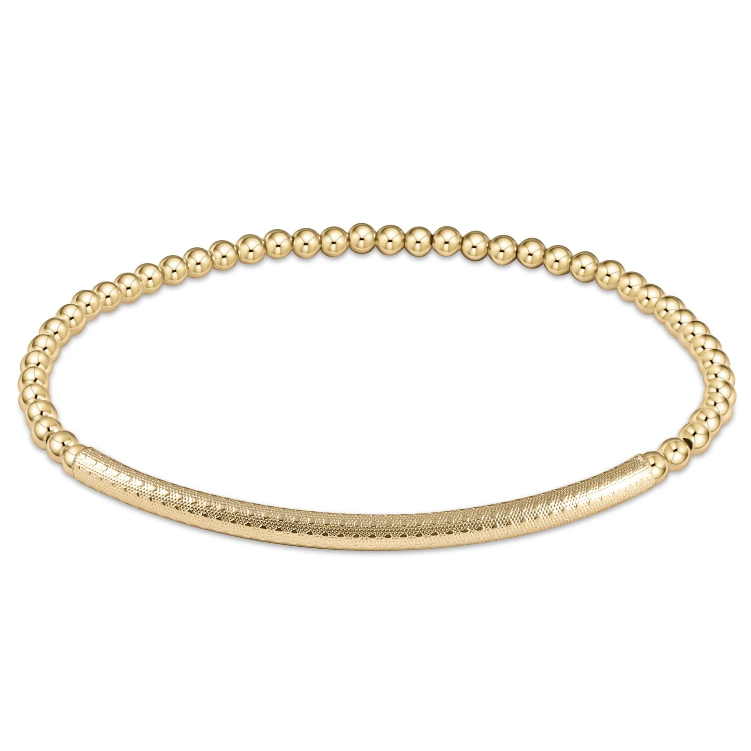 Classic Gold 3mm Bead  Bracelet - Bliss Bar Texture