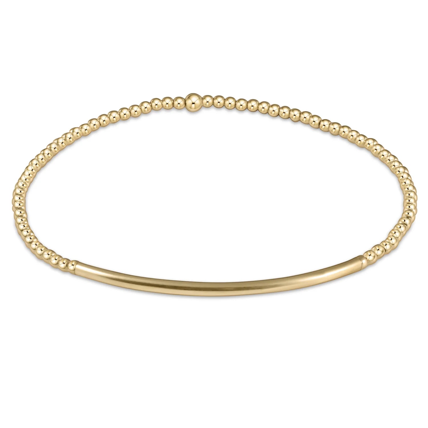 Classic Gold 2mm Bead  Bracelet - Bliss Bar Gold
