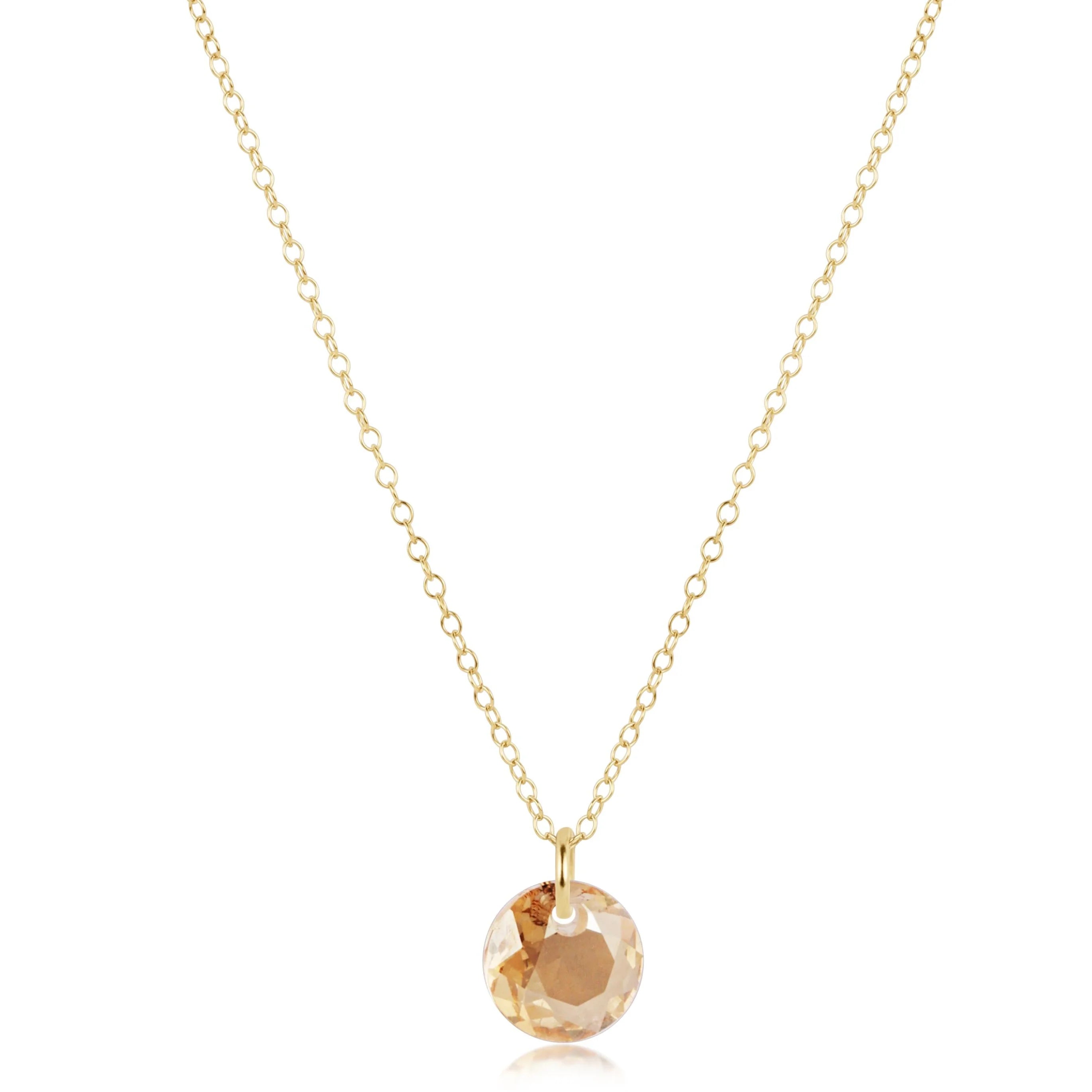 16" Necklace Gold - Reflection Small Charm - November