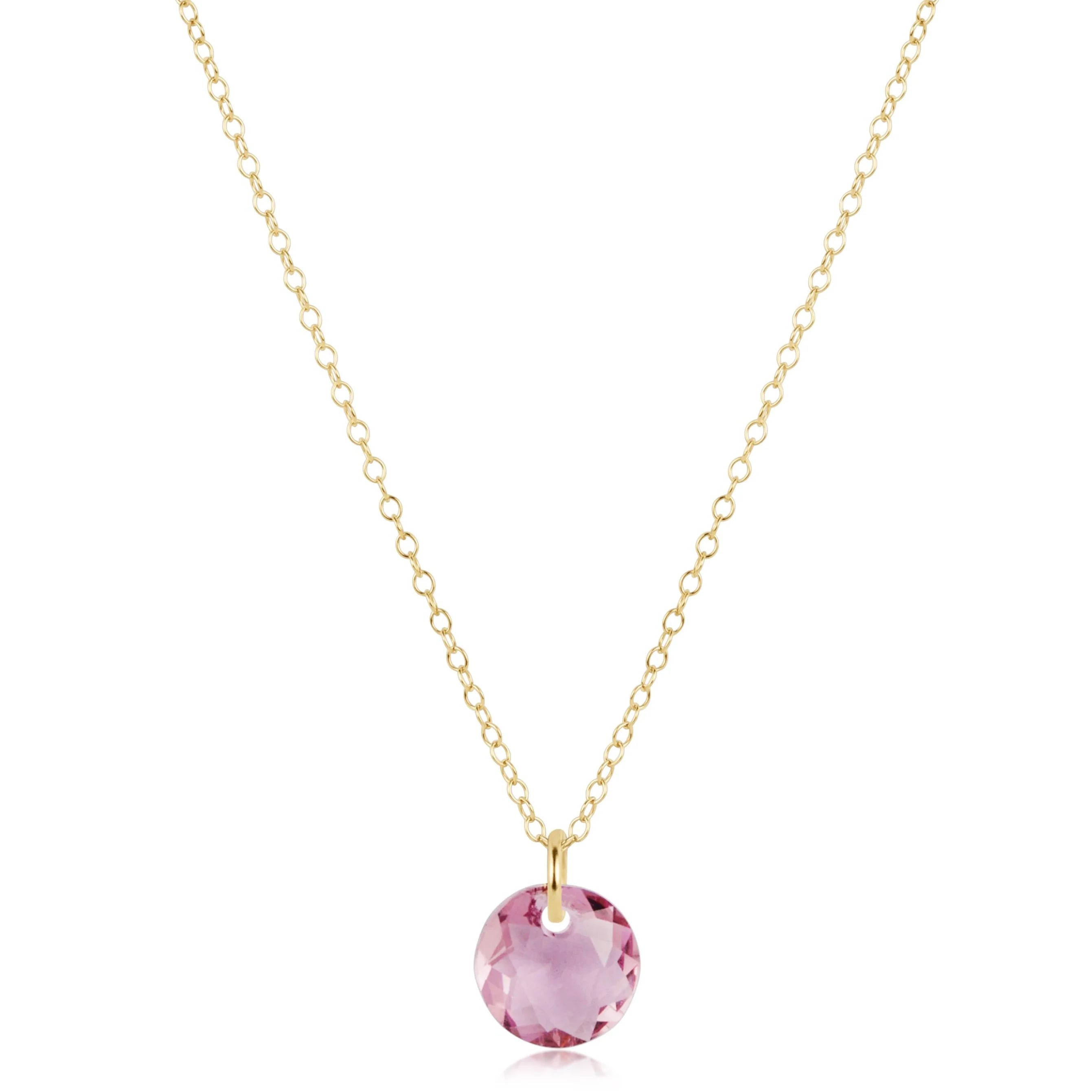 16" Necklace Gold - Reflection Small Charm - February