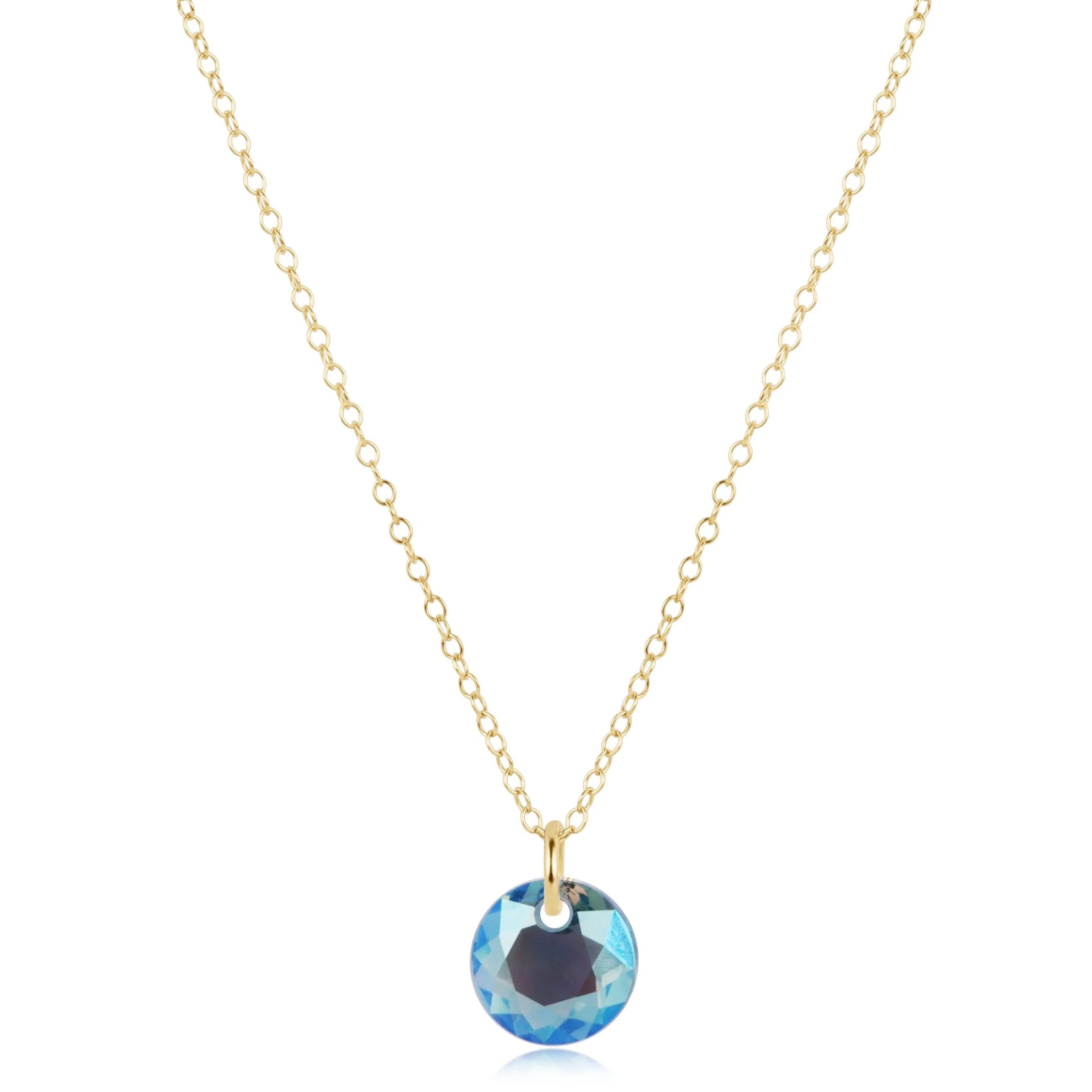 16" Necklace Gold - Reflection Small Charm - March