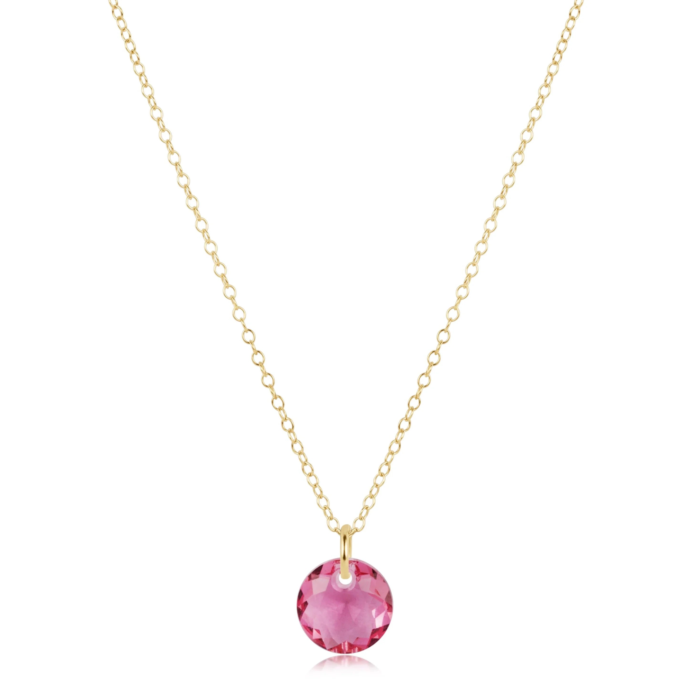 16" Necklace Gold - Reflection Small Charm - October