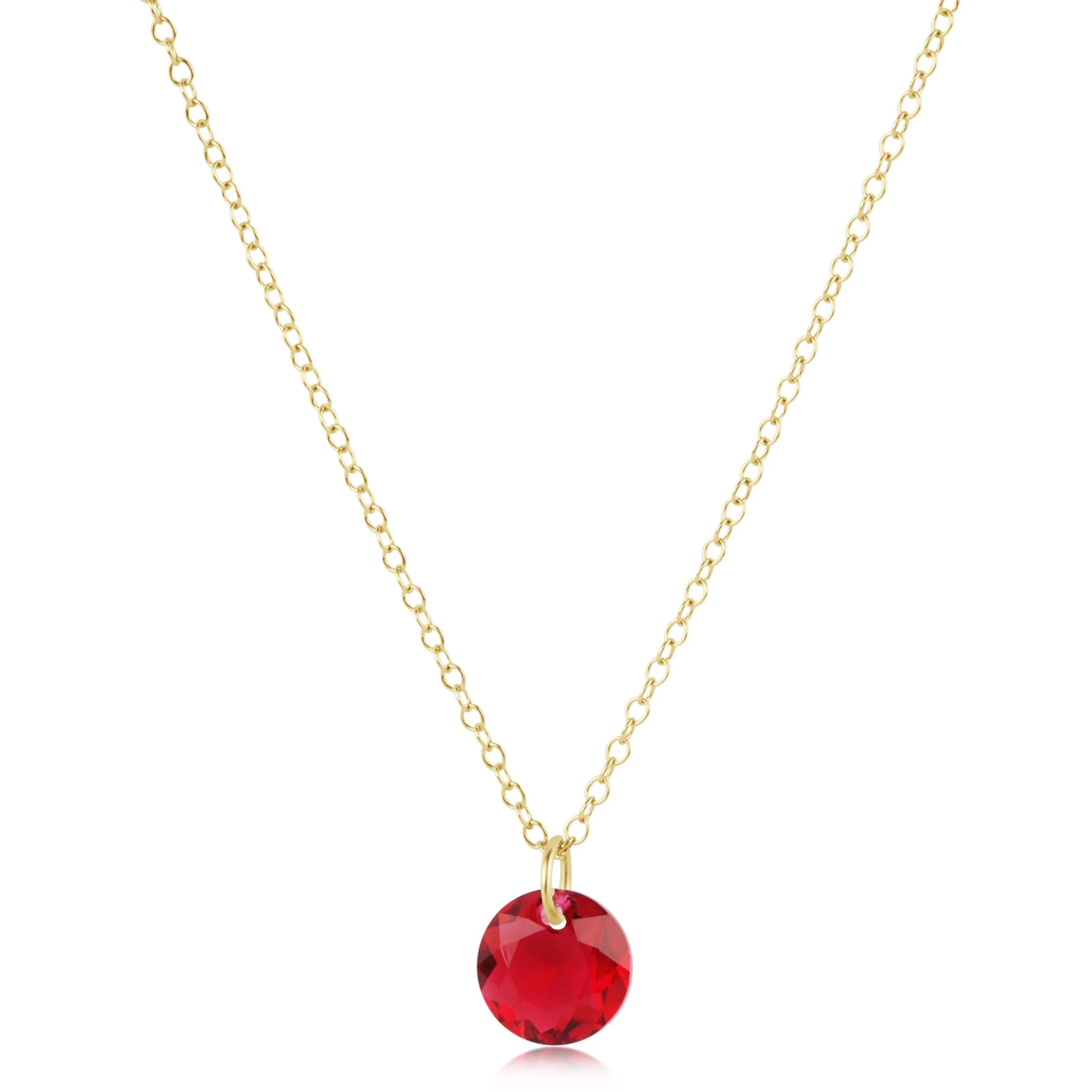 16" Necklace Gold - Reflection Small Charm - July
