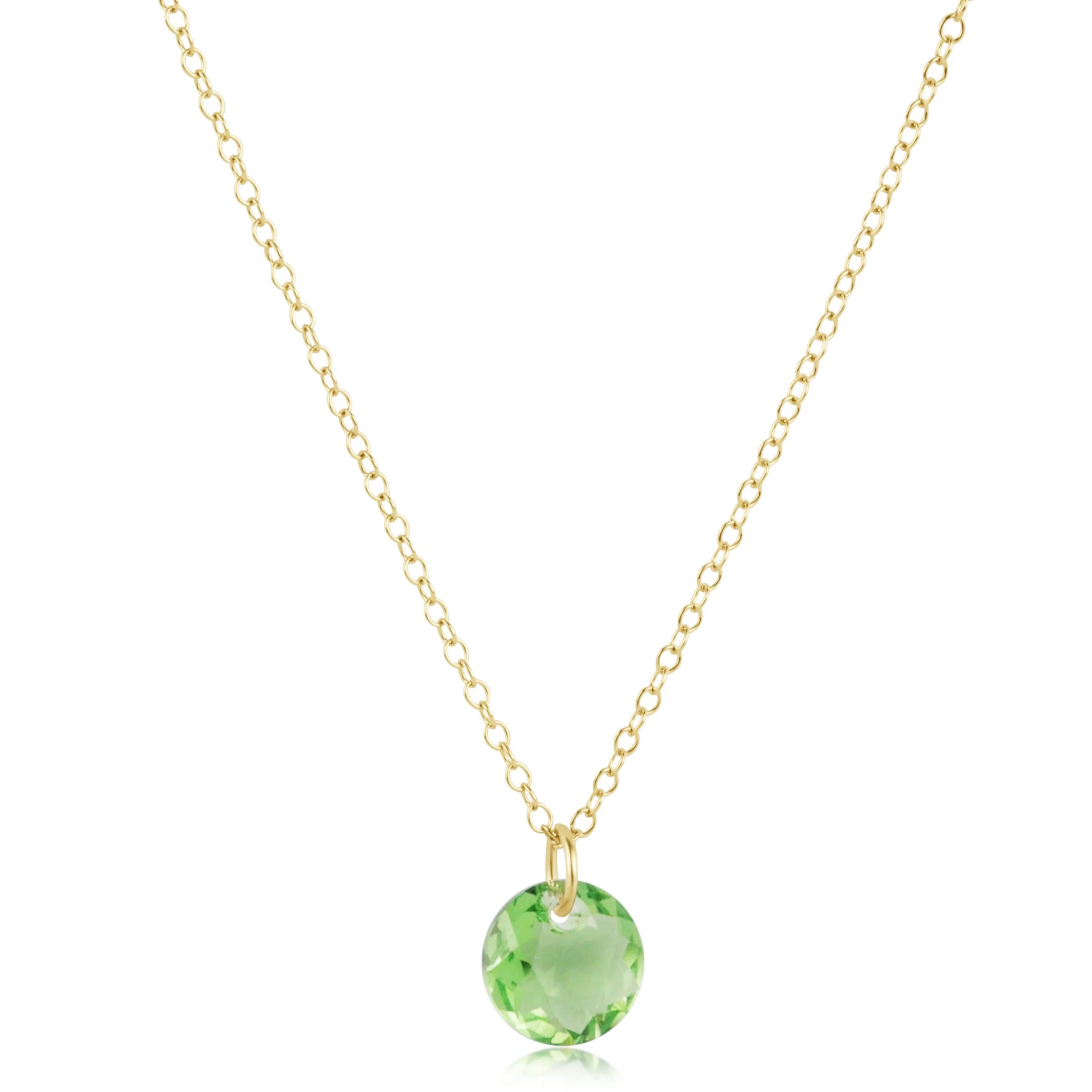 16" Necklace Gold - Reflection Small Charm - August