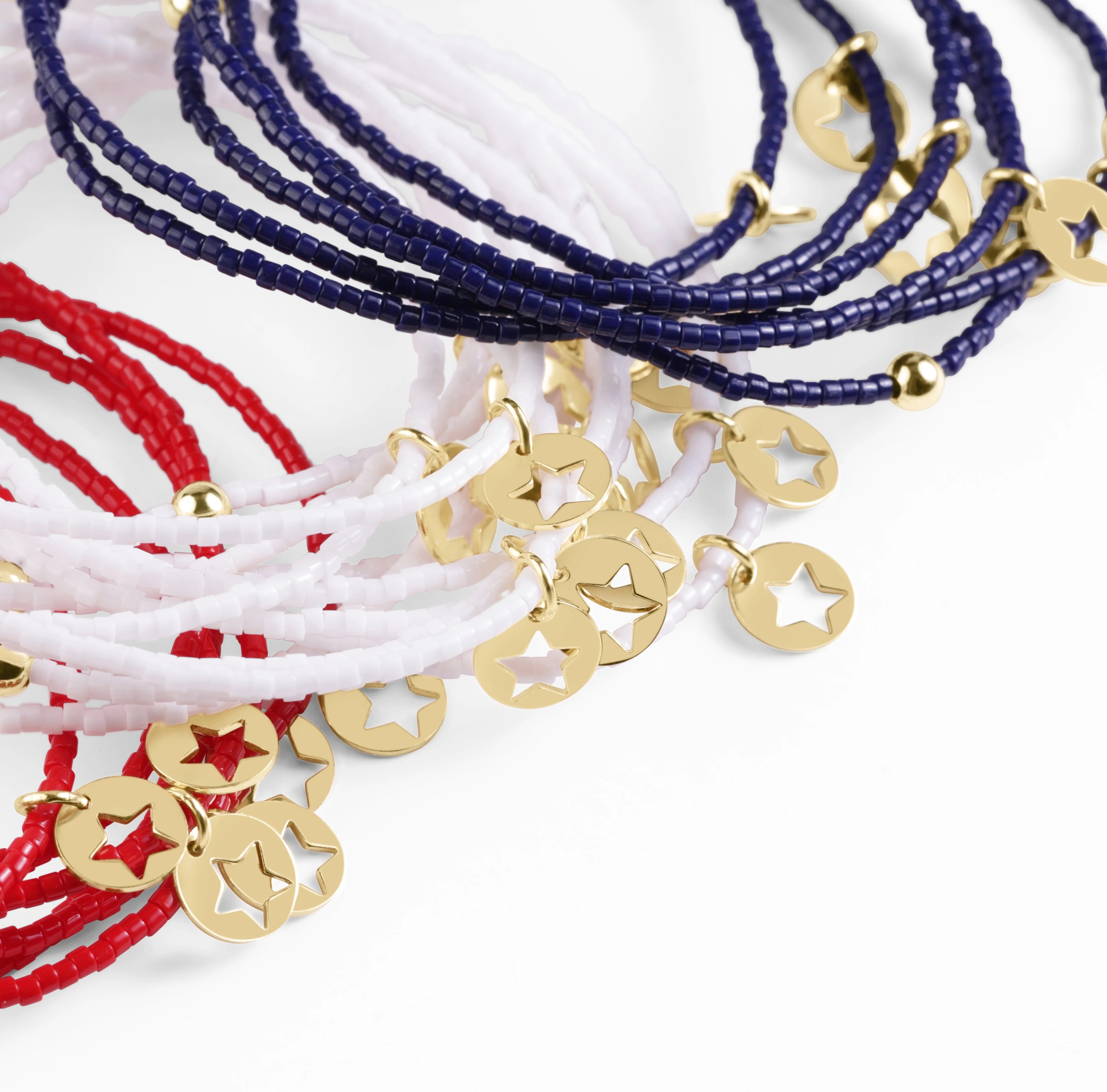 Extends Hope Classic Bracelet - White - Star Small Gold Disc