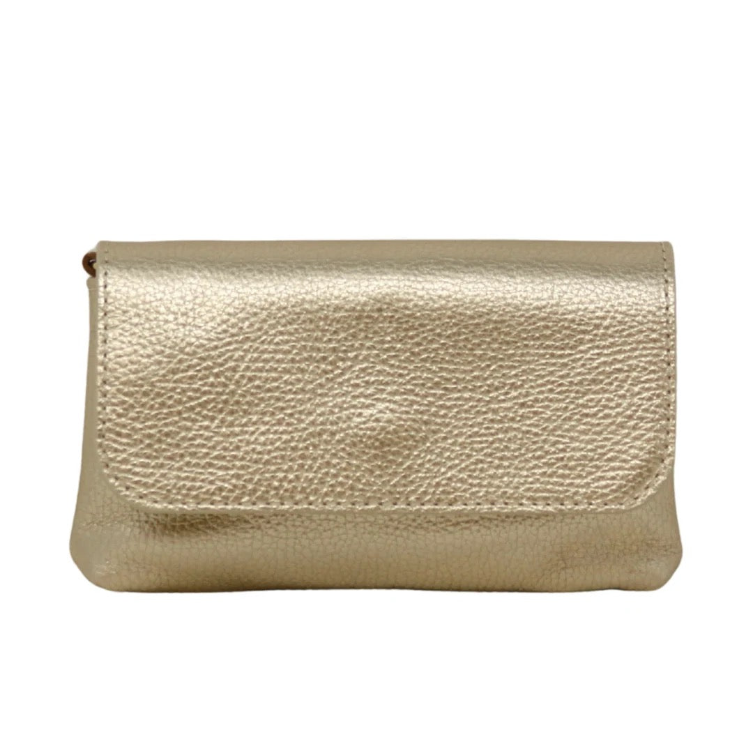 GENUINE ITALIAN LEATHER CROSSBODY CLUTCH