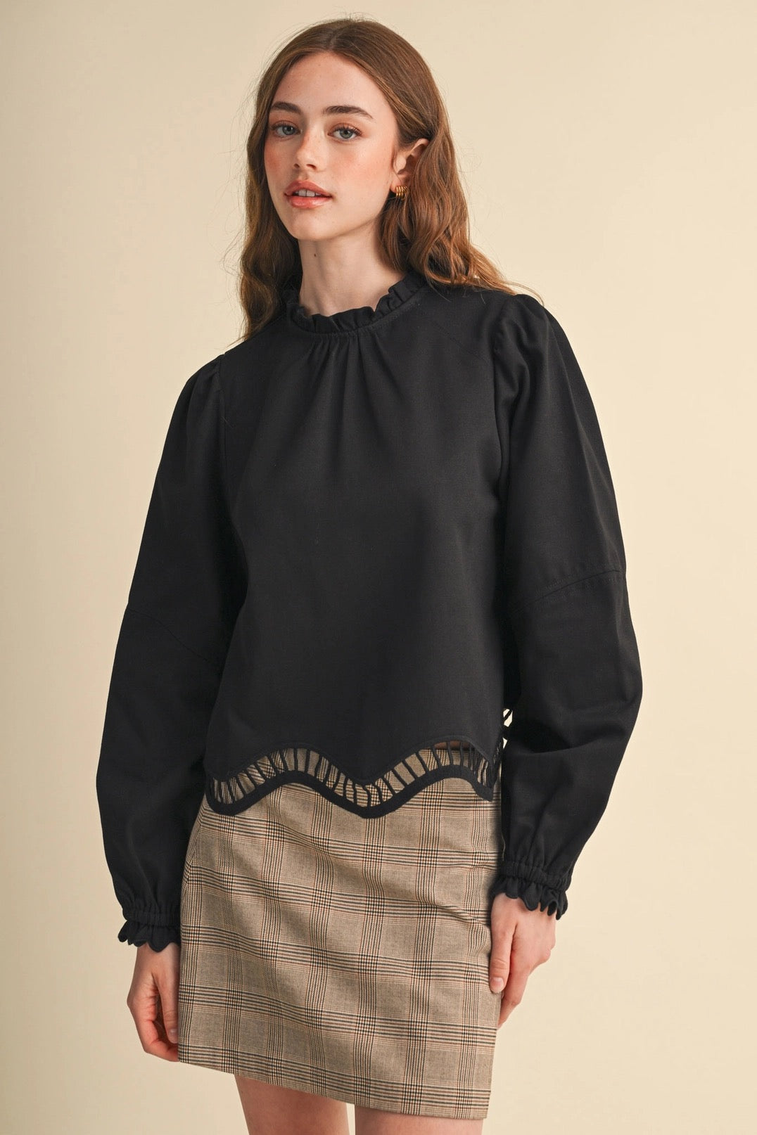 EMBROIDERED CUT-OUT BLOUSE