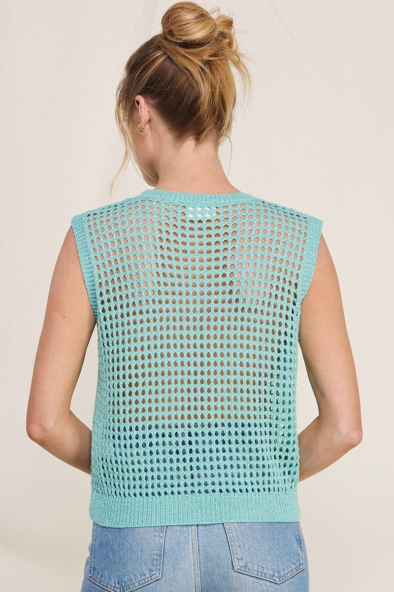 Foil Knit Crochet Tank