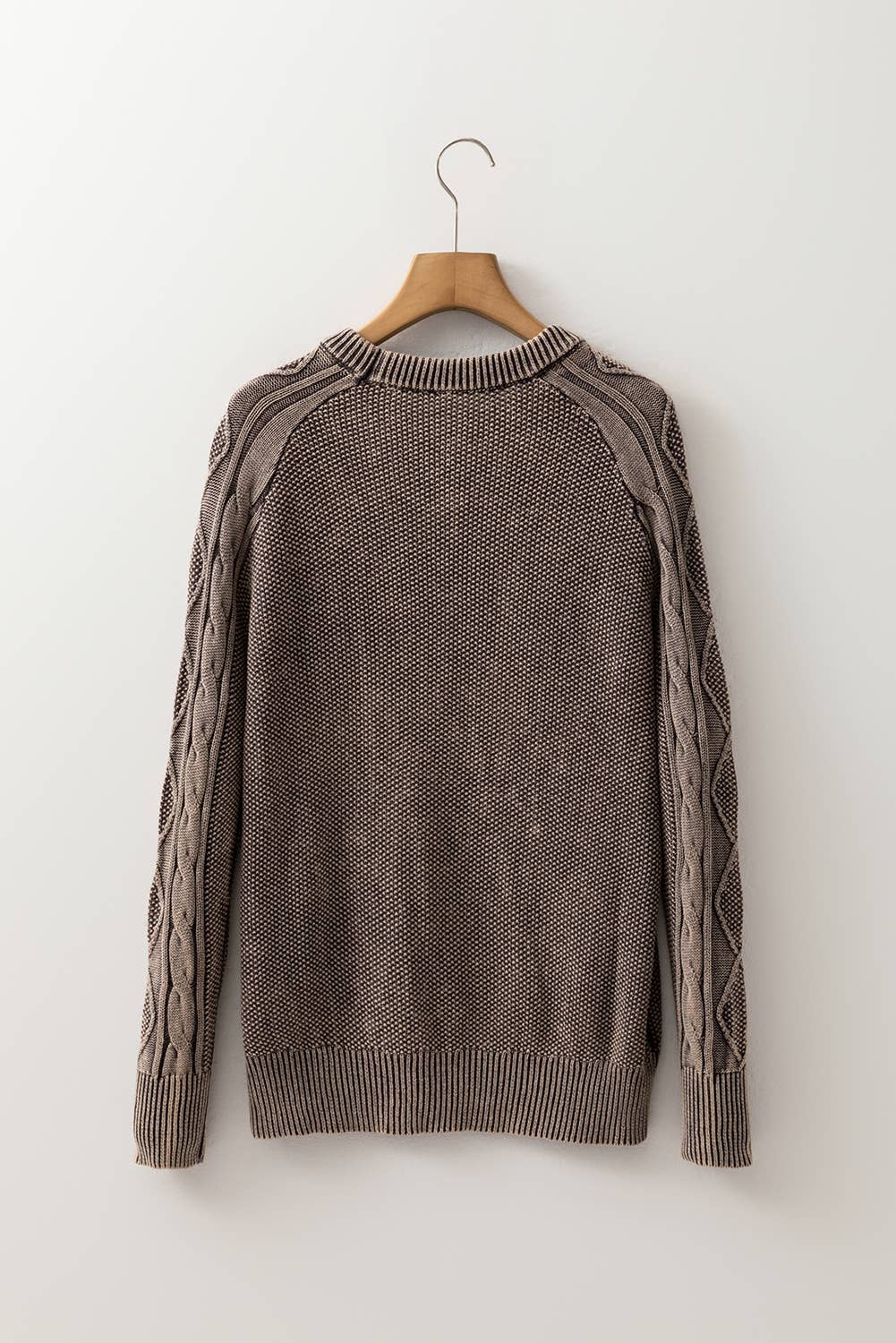 Contrast Cable Knit Sweater