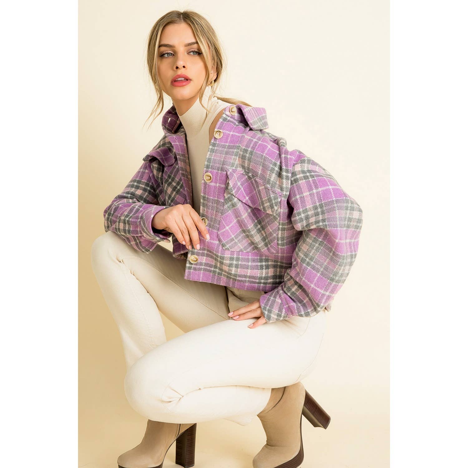 Plaid Cropped Shacket