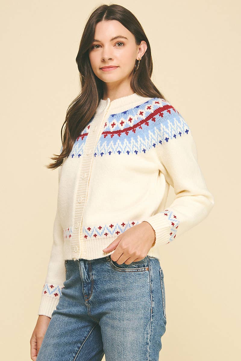 NORDIC PATTERN CARDIGAN
