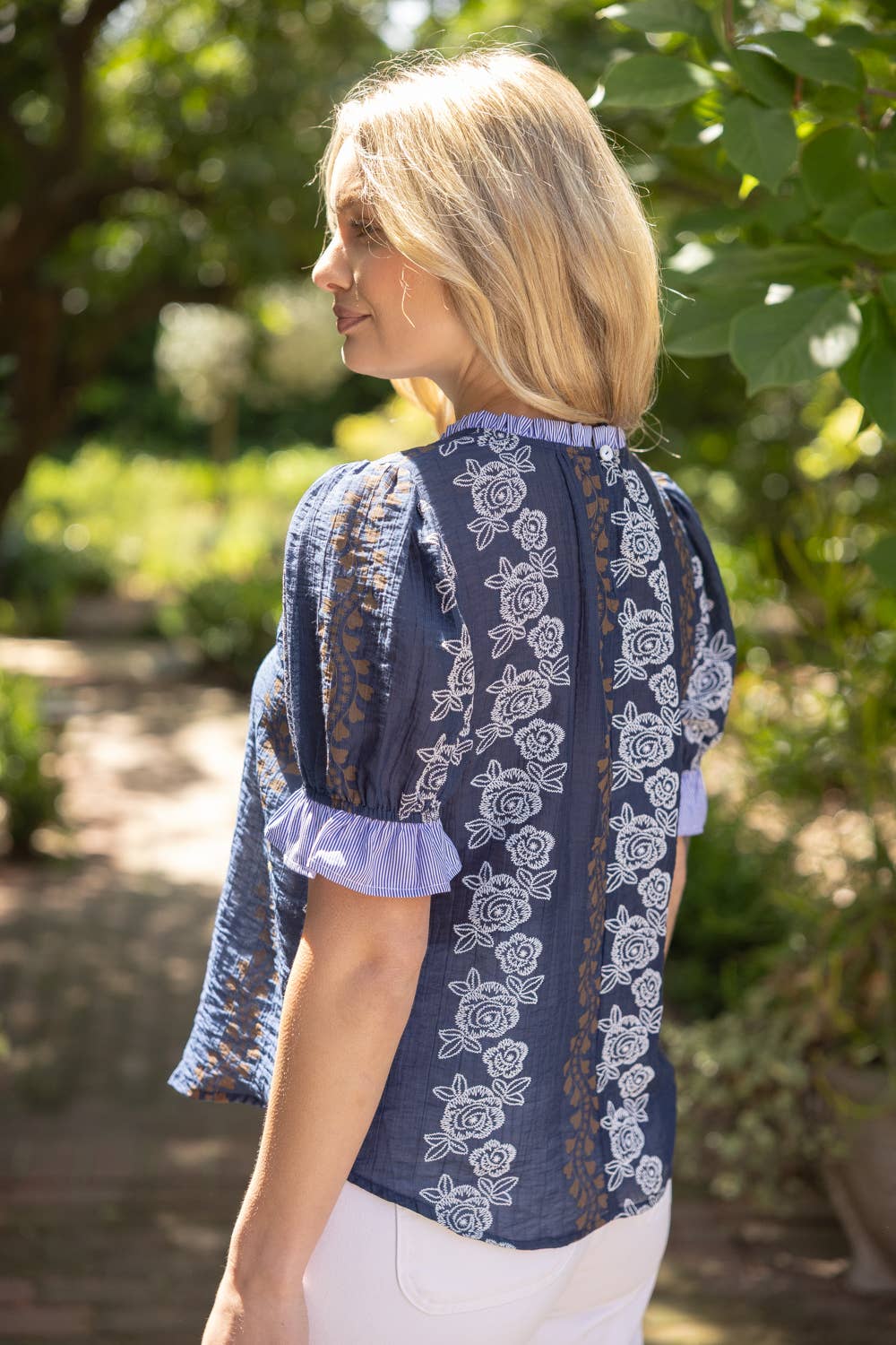 Stripe Floral Printed Top