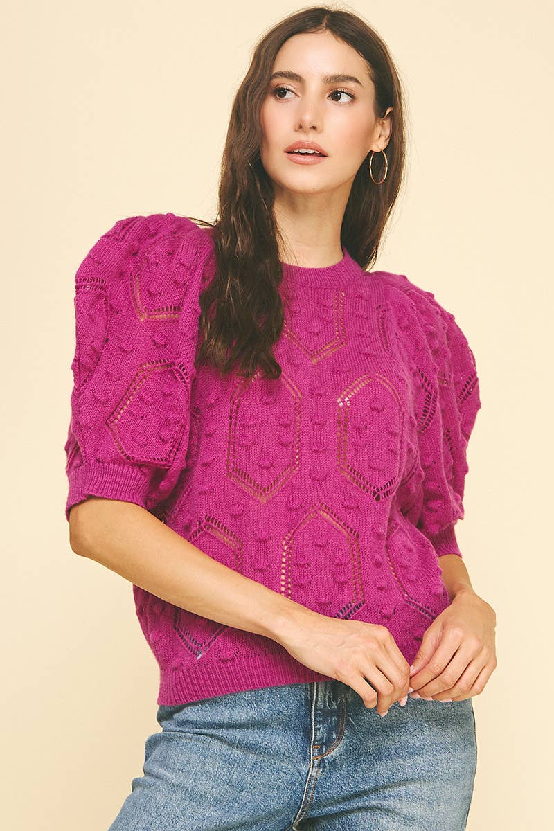 PUFFED SLEEVE SWEATER
