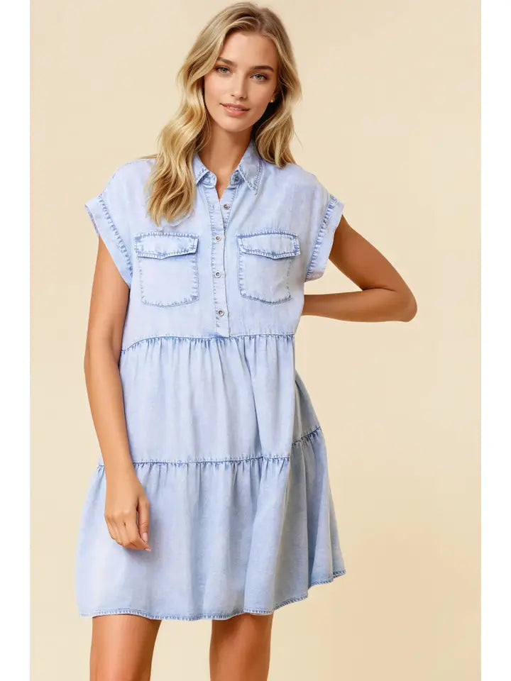 Tencel Tiered Dress