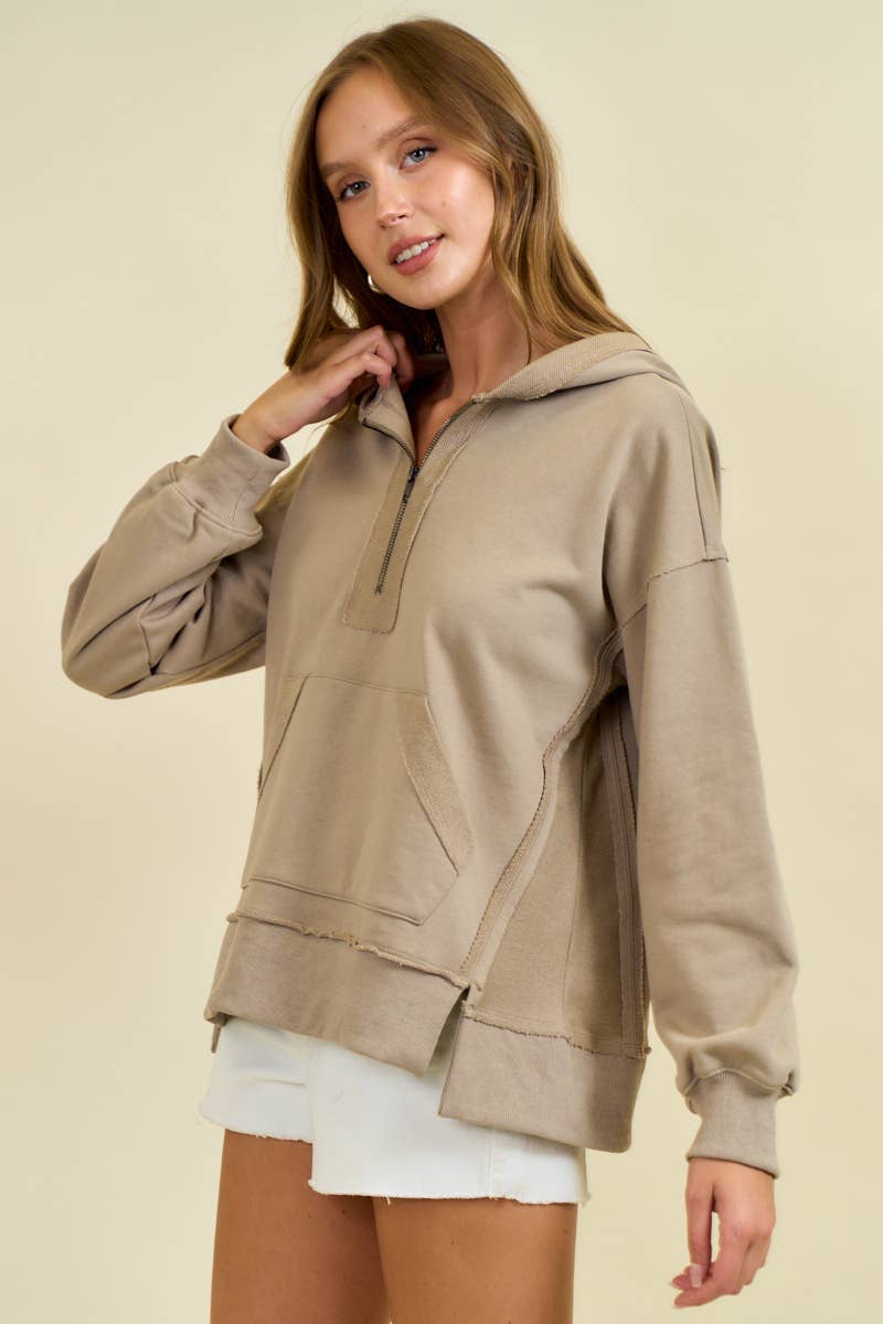 REVERSE DETAIL HOODIE SWEATSHIRT