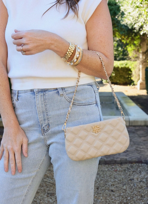 Livi Crossbody - Nude Quilted