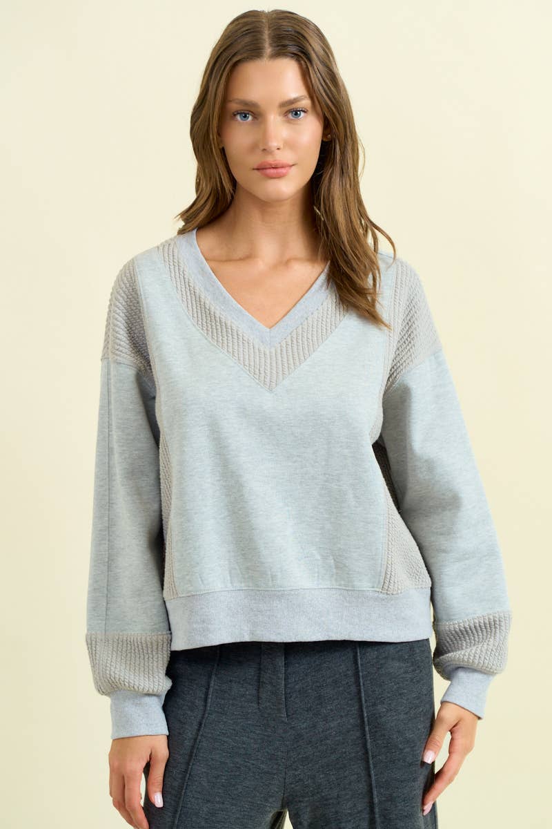 BRUSHED TERRY BLOCK SWEATSHIRT