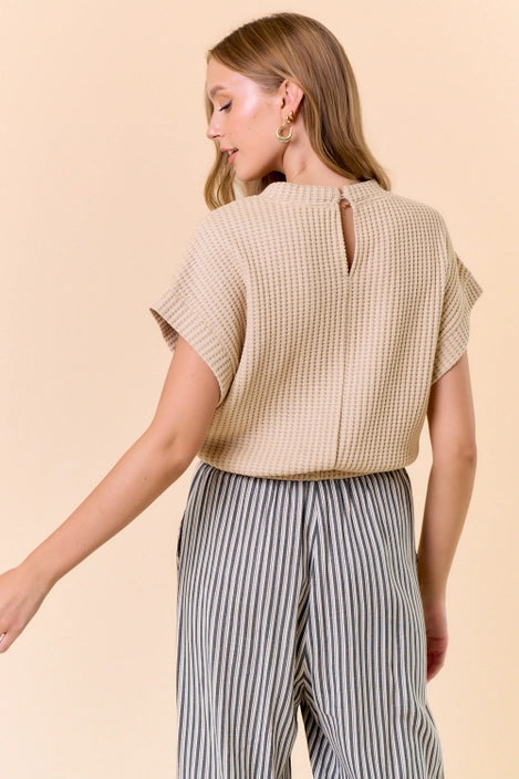 Cotton Waffle Dolman Top