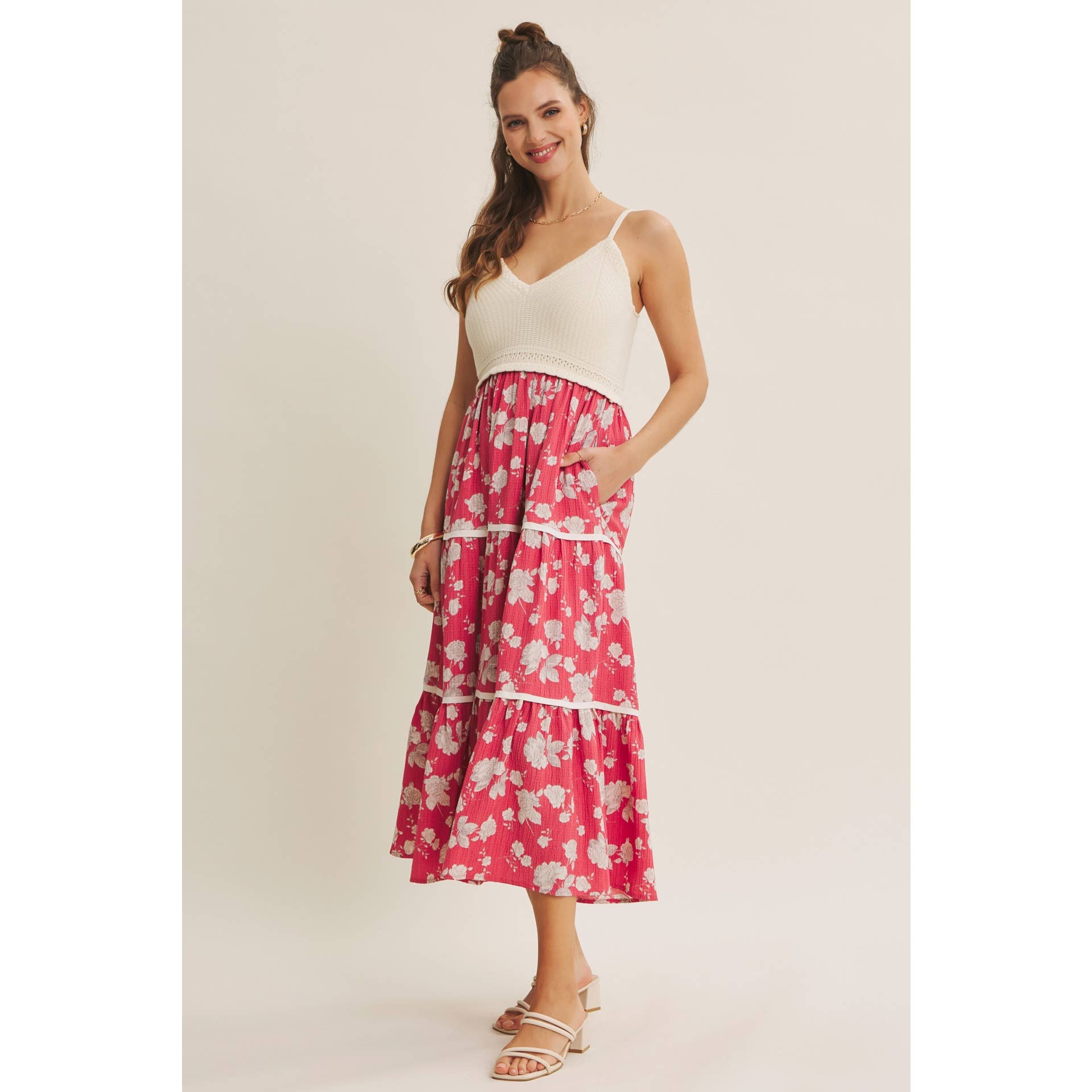 FLOWY FLORAL MIDI DRESS