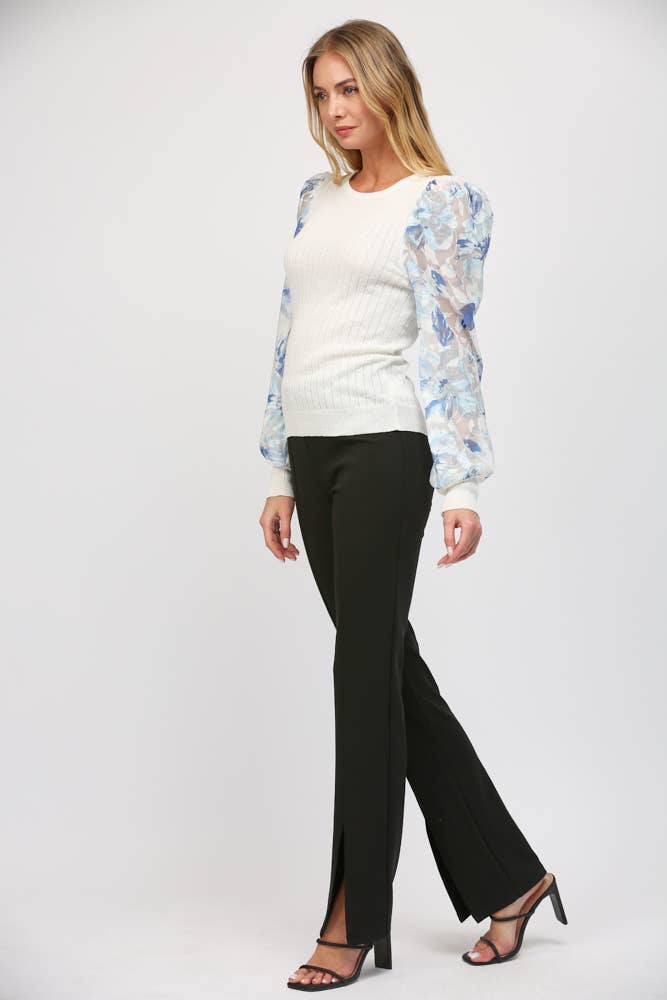 Floral Sleeve Sweater