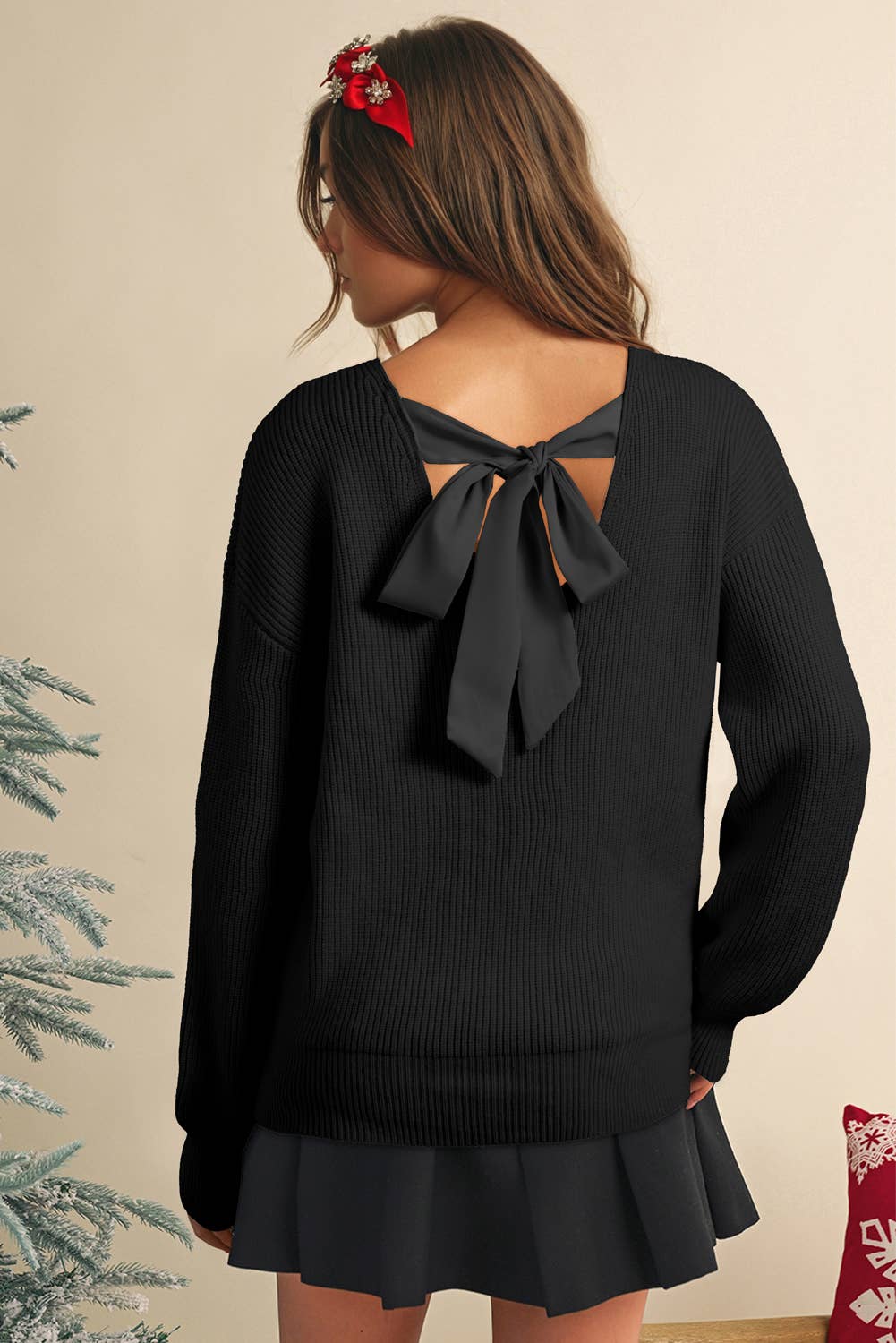 Ribbon Knot Back Sweater