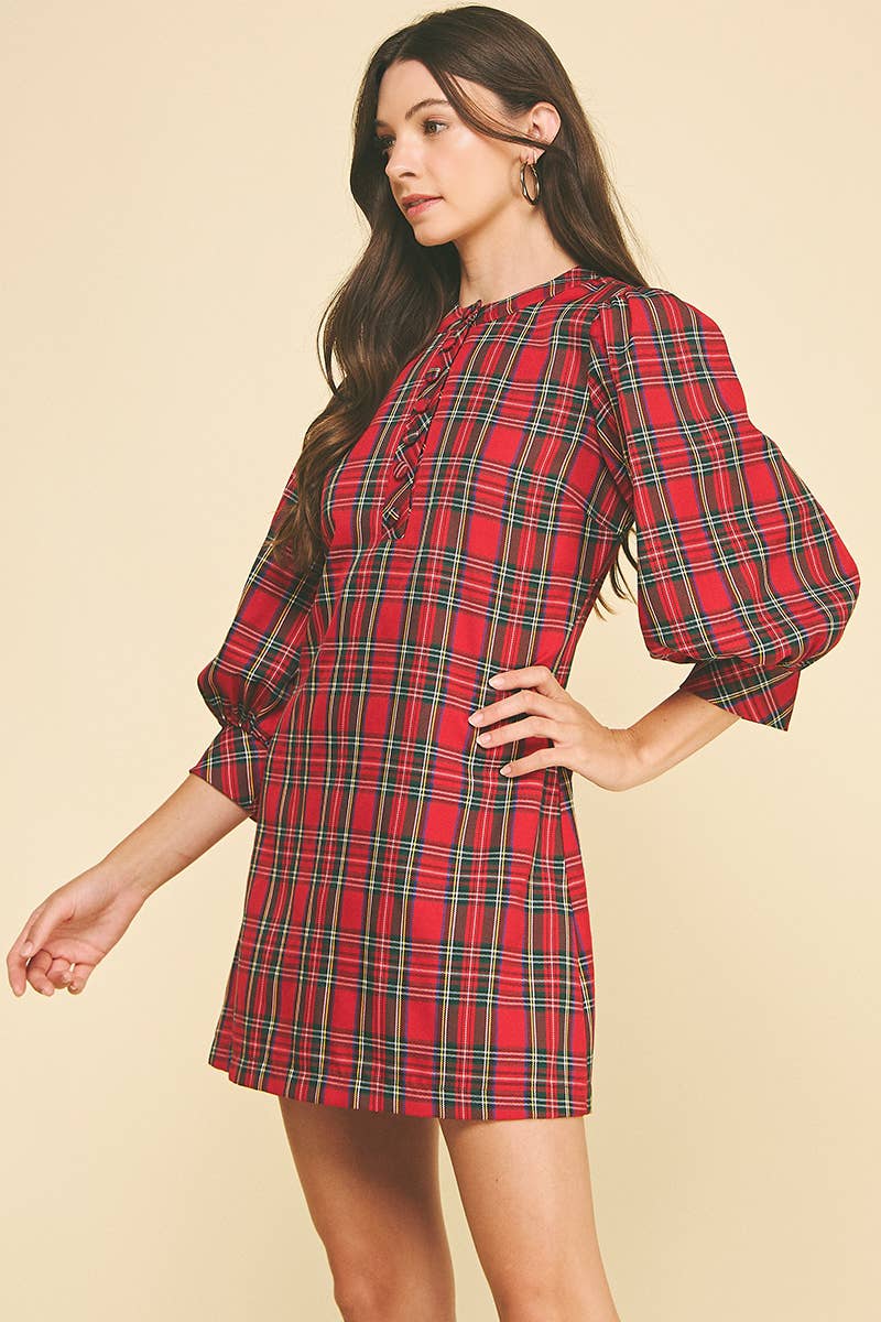 PLAID MINI DRESS